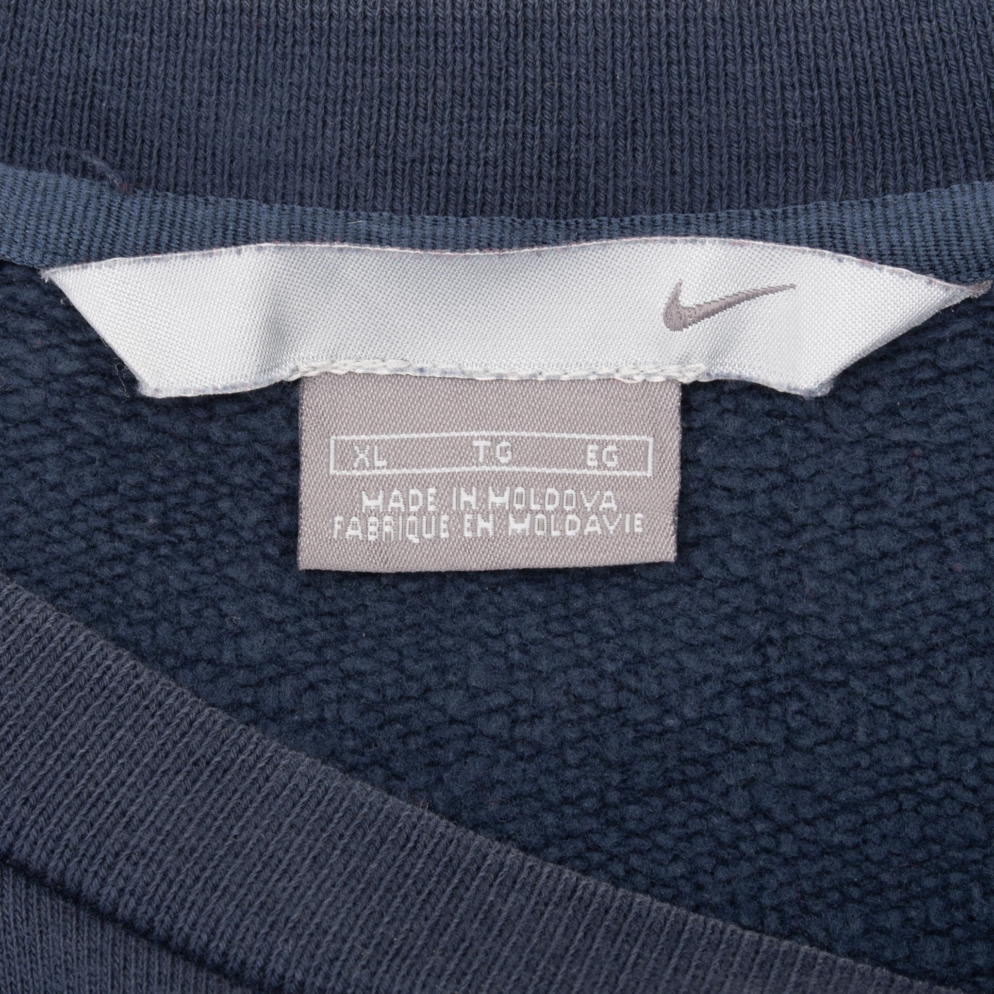 Vintage Nike Classic Swoosh Navy Blue Sweatshirt 2000S Size XL