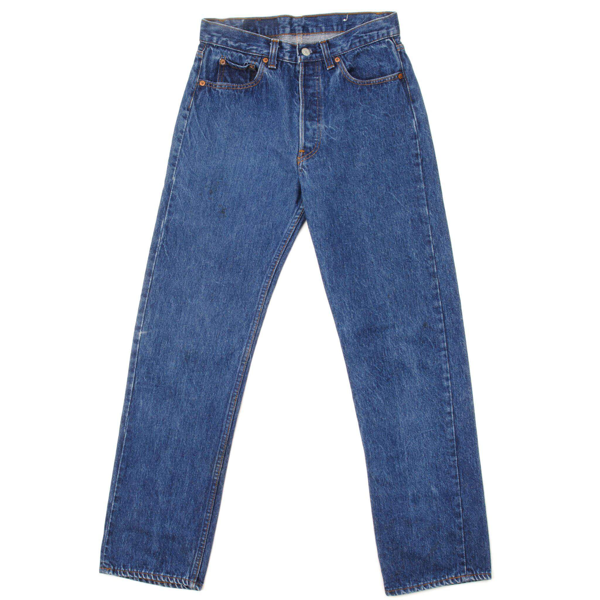 Beautiful Indigo Levis 501 pair of jeans Medium Blue Wash. Size 29x30.5 Back Button #653