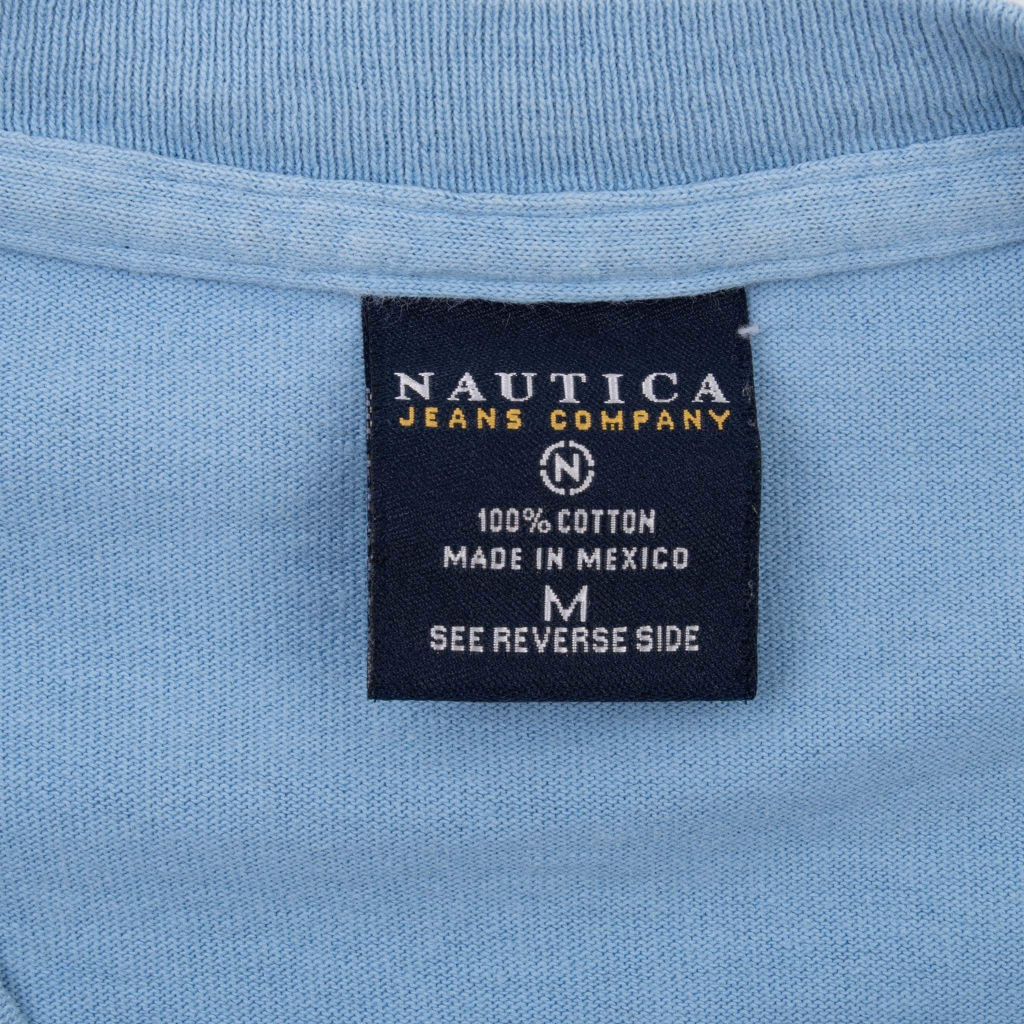Vintage Nautica Jeans Blue Long Sleeve Tee Shirt 2000S Size Medium