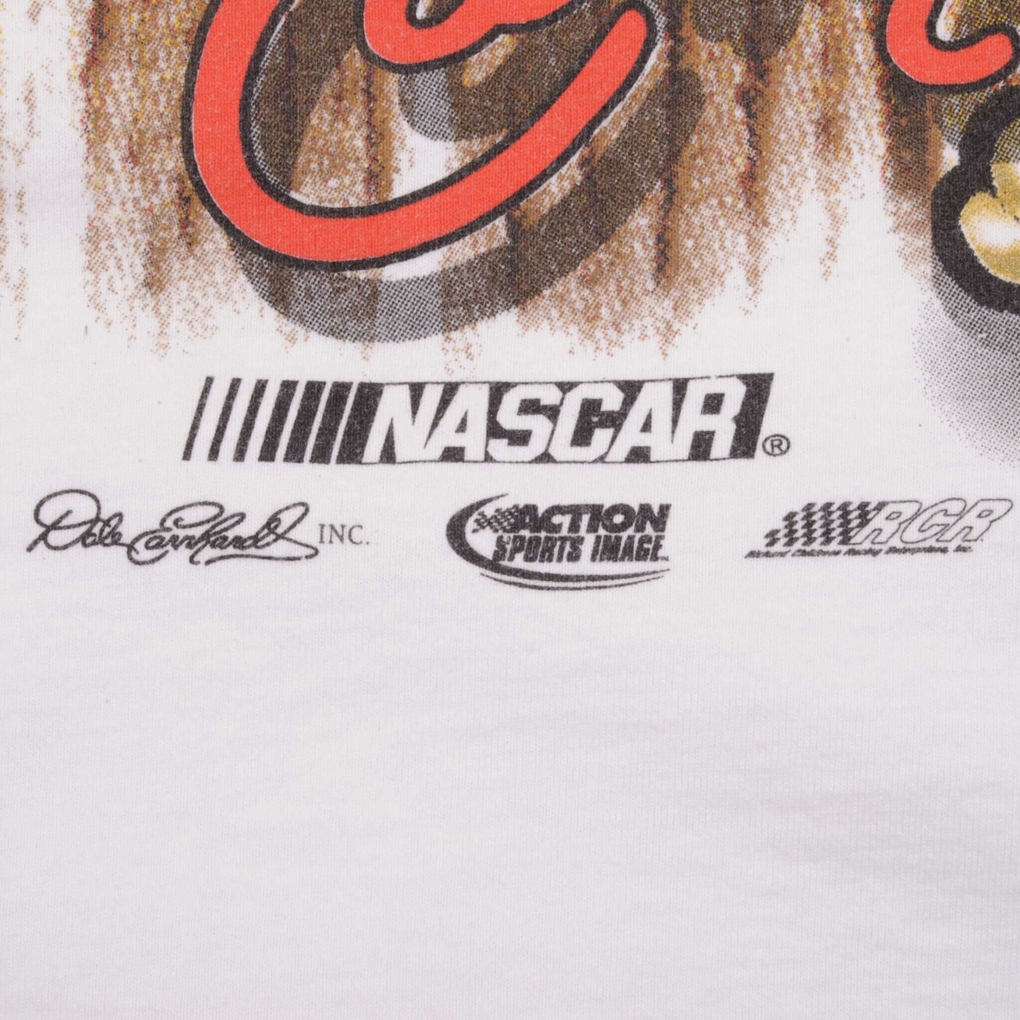 Vintage Nascar All Over Print Dale Earnhardt 1990S Tee Shirt Size 2XL Made In USA
