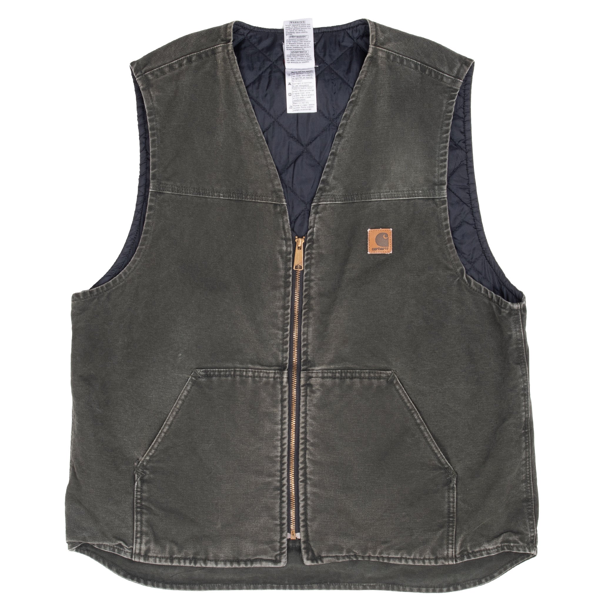 Vintage Carhartt Quilted Lined Green Vest Jacket Size XL V23Mos