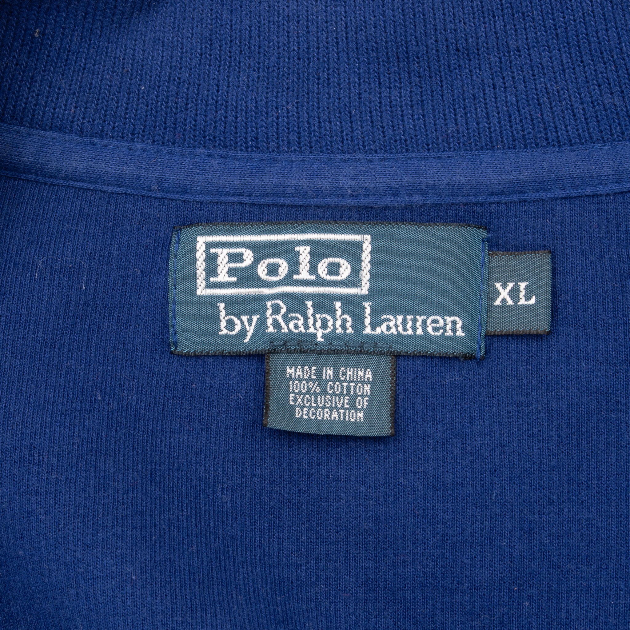 Vintage Polo Ralph Lauren Blue Quarter 1/4 Zip Sweater 1990S Size XL