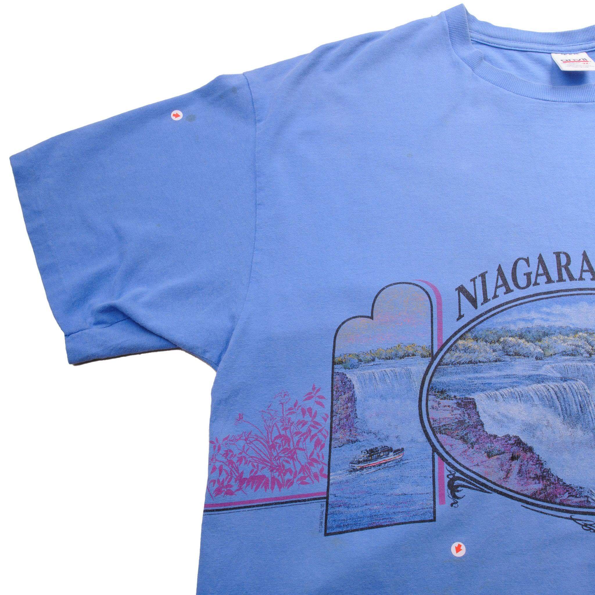 VINTAGE NIAGARA FALLS ALL OVER PRINT SOUVENIR TEE SHIRT 1992 SIZE XL