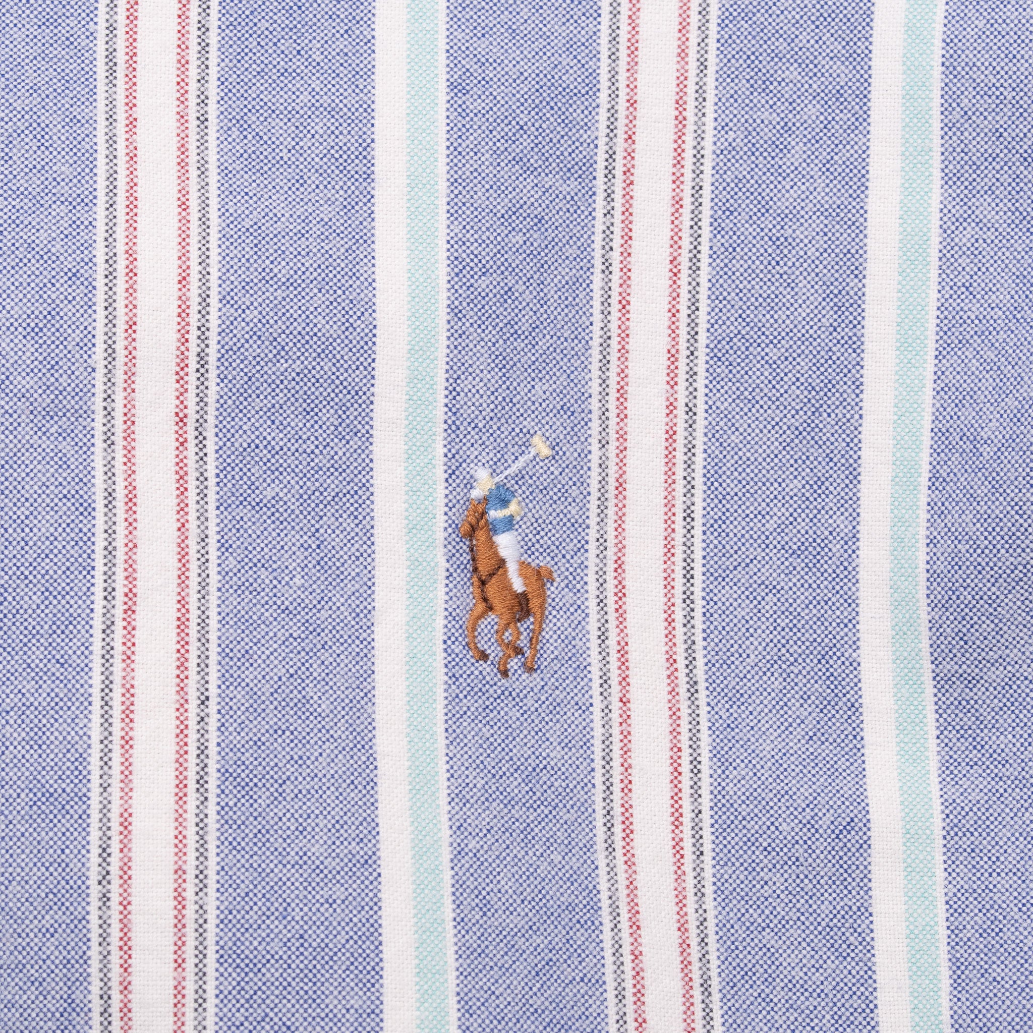 Vintage Ralph Lauren Blue White Striped Shirt 1990S Size Large