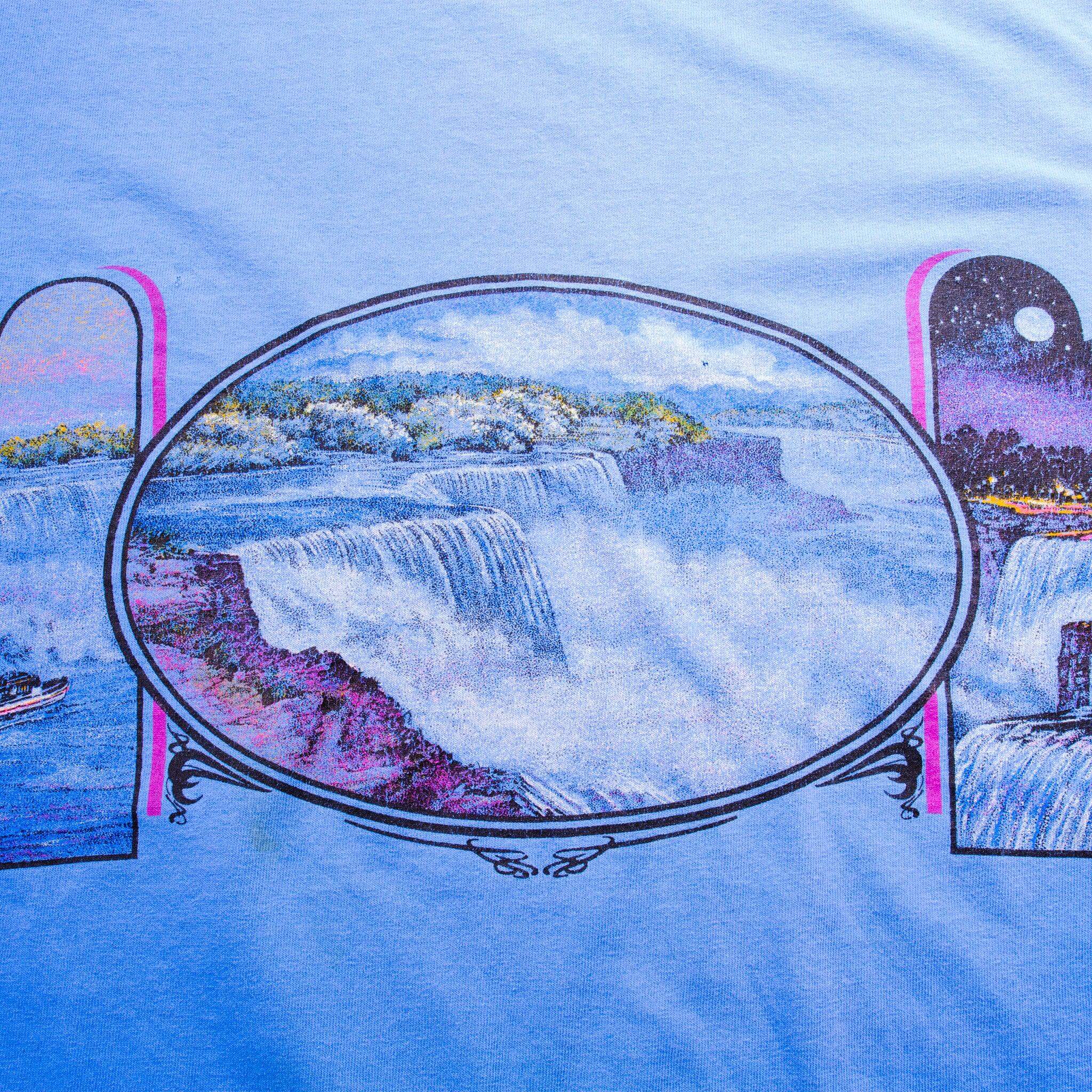 Vintage Niagara Falls All Over Print Souvenir Tee Shirt 1992 Size XLarge With Single Stitch Sleeves