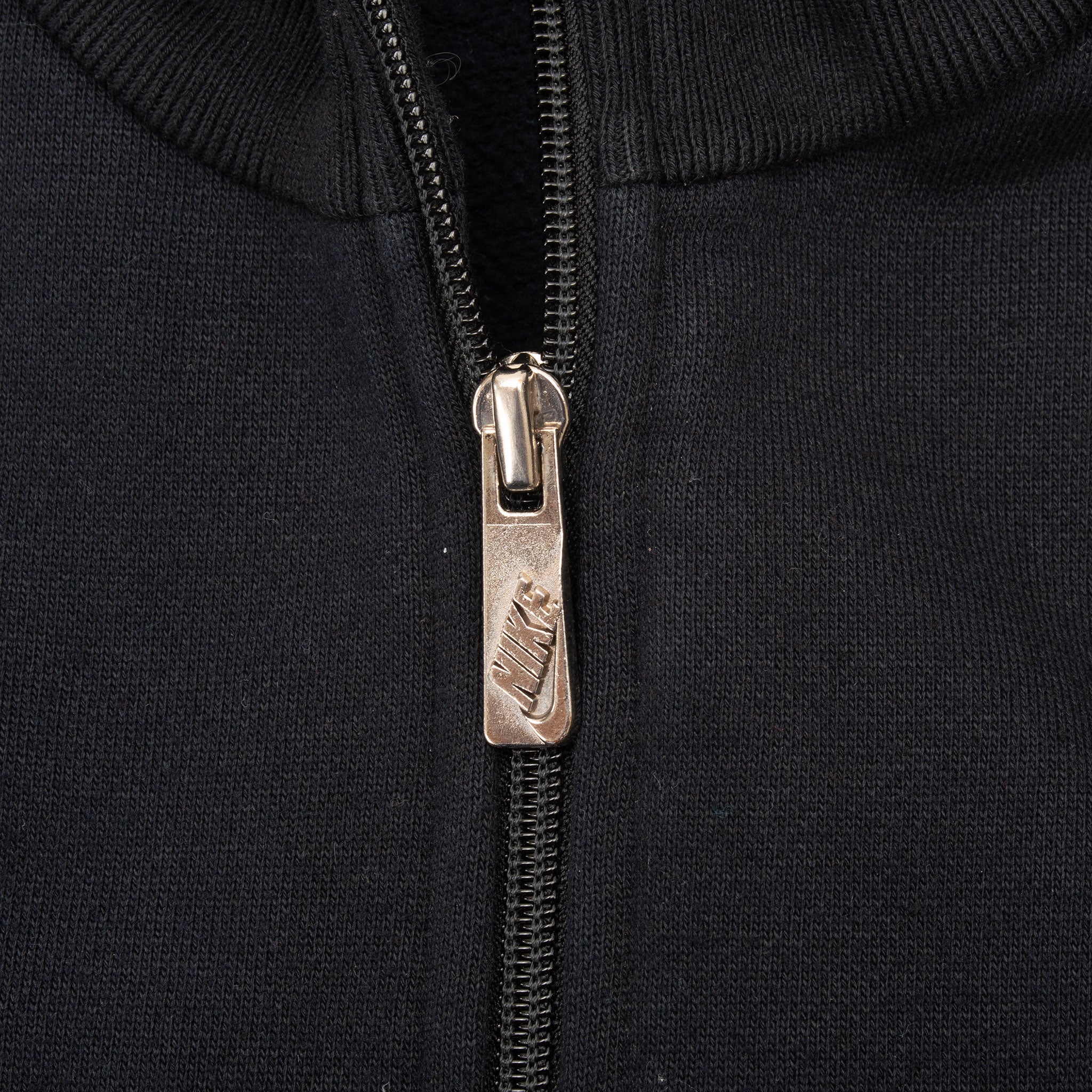 Vintage Nike Classic Swoosh Black Full Zip Vest Sweatshirt 1980S Size Medium