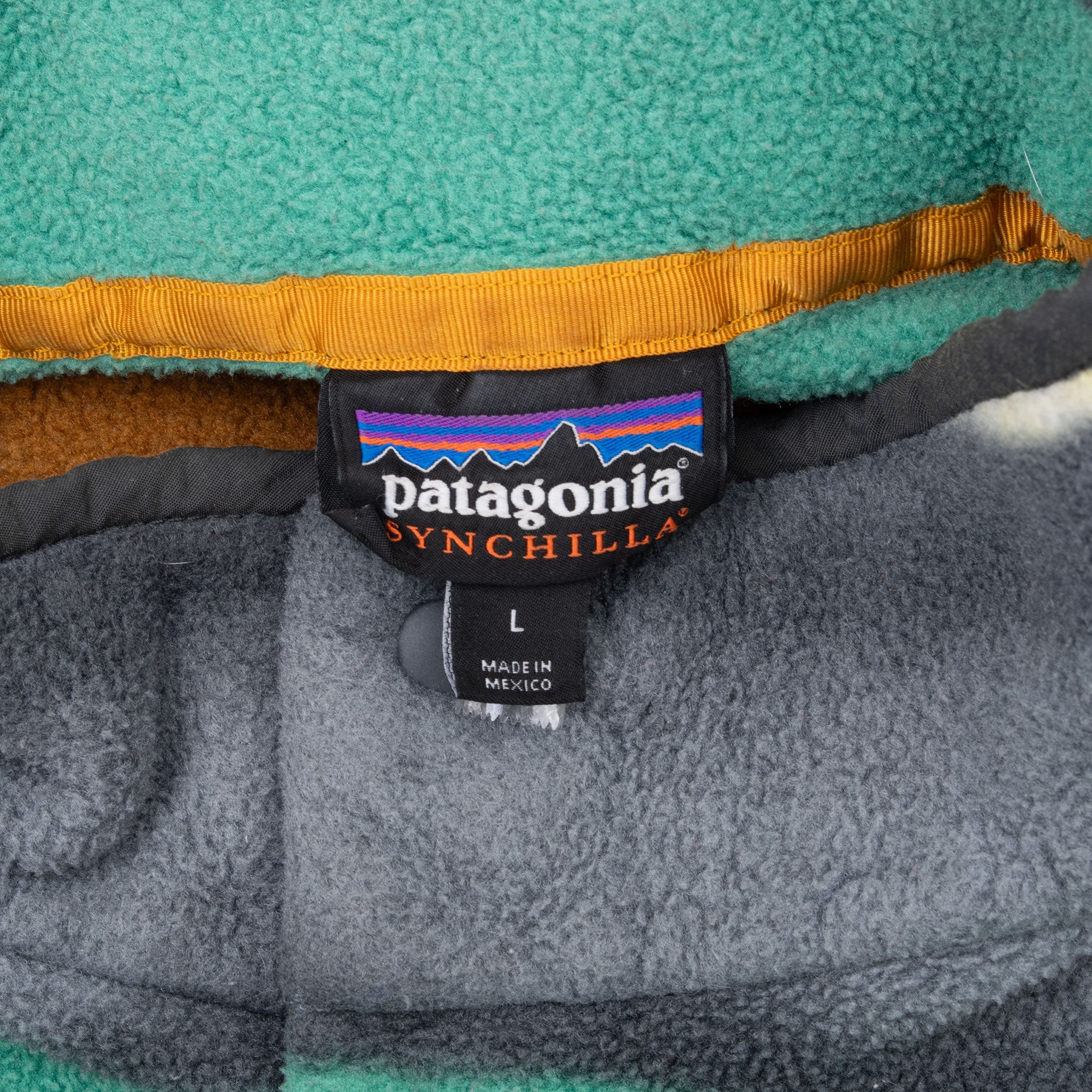 Vintage Patagonia Synchilla Snap T Striped Fleece Pullover Size Large