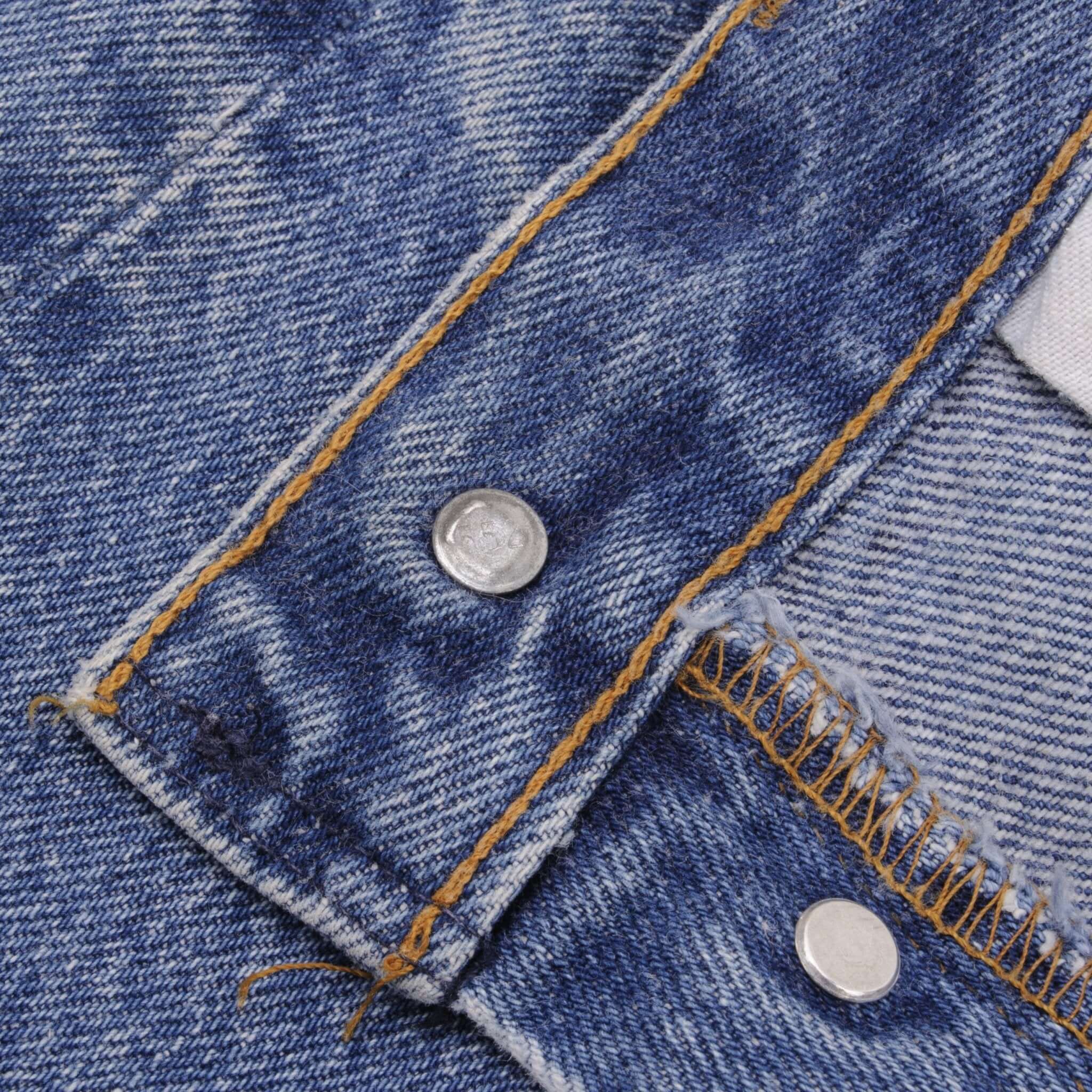 Beautiful Indigo Levis 501 Jeans 1980s Made in USA with Medium Wash With Light Whiskers Size on tag 32X30 Actual Size 30X28 Back Button #552