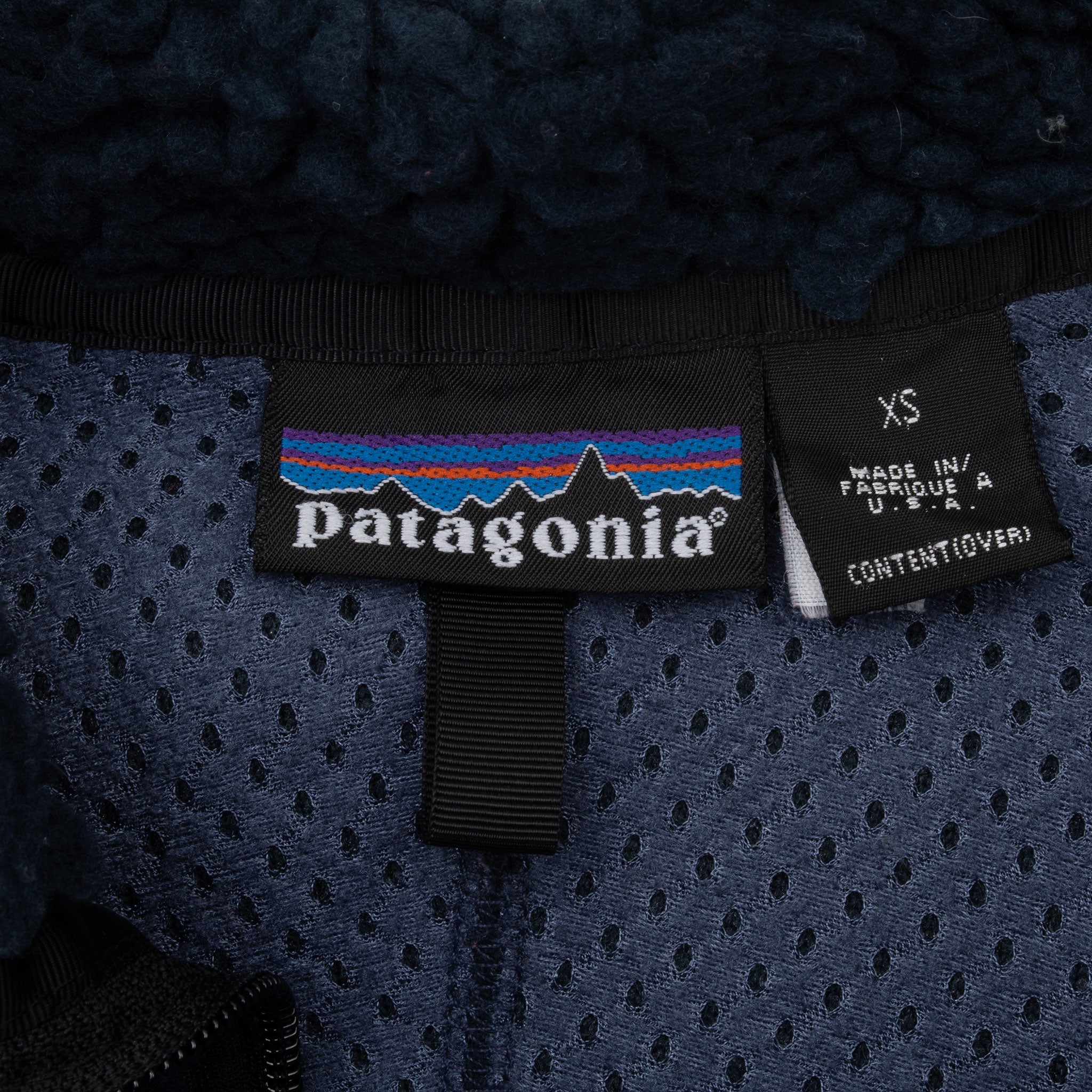 Vintage Patagonia Blue Retro-X Deep Pile 1990S Fleece Jacket Size XS Made In Usa