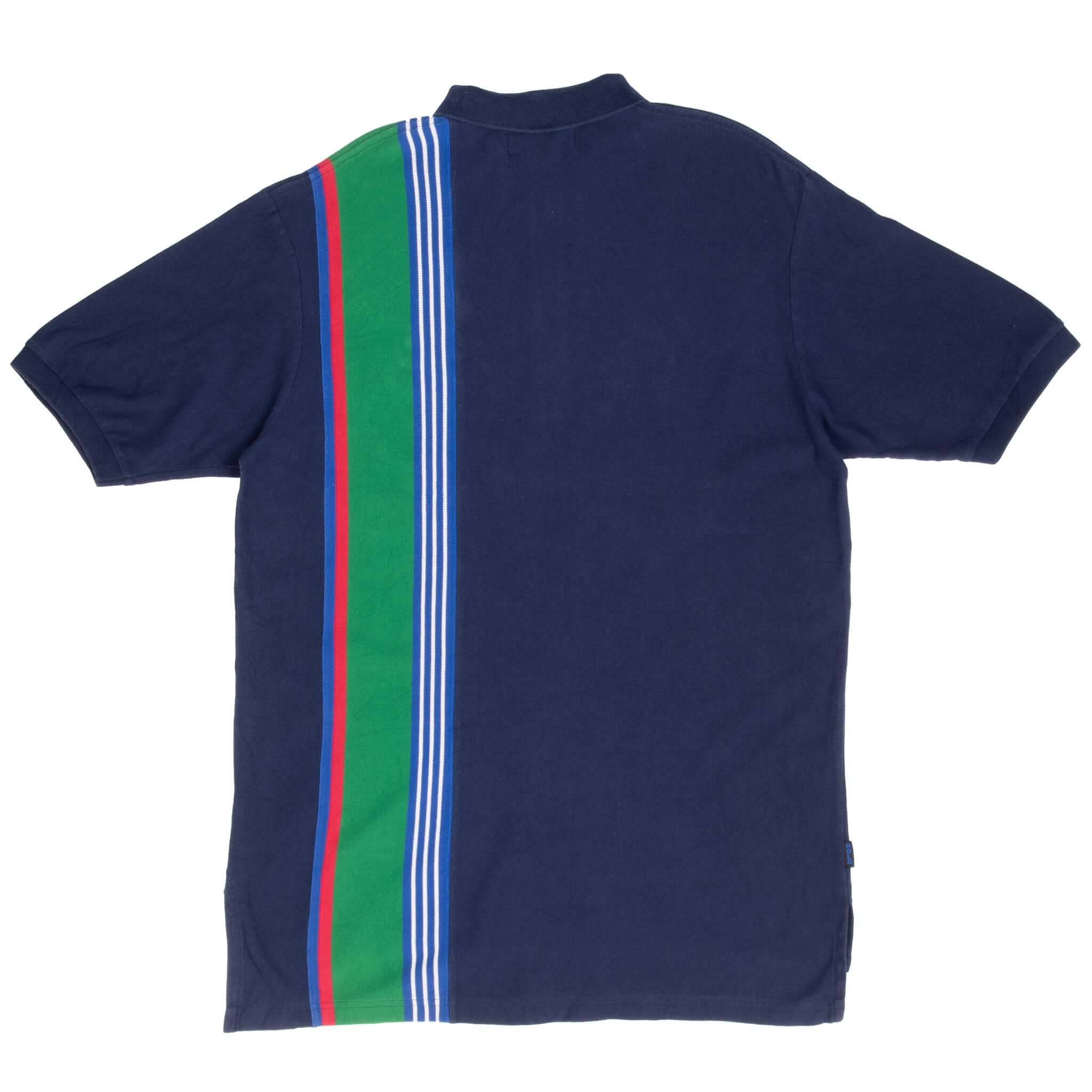 Vintage Polo Sport Ralph Lauren Zip Blue Polo Shirt 1990S Size Large