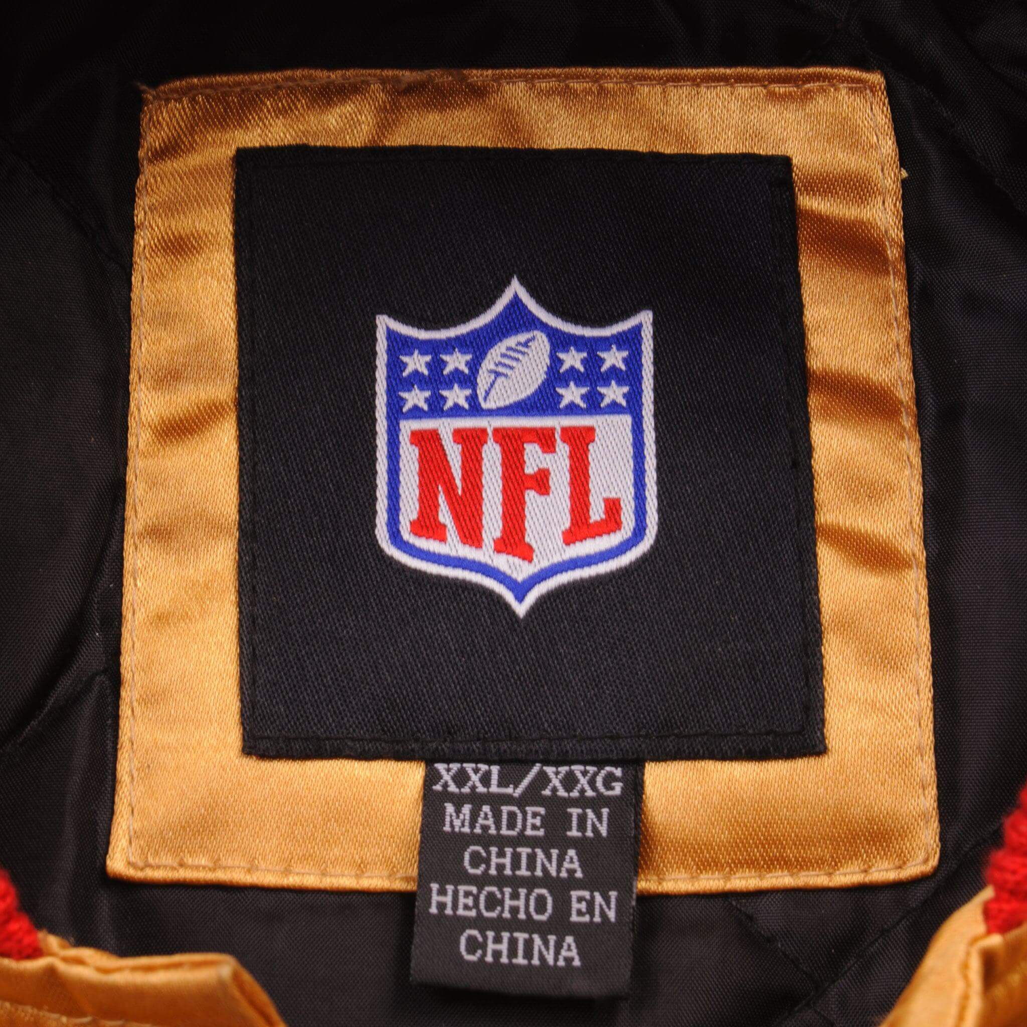 Vintage Golden National Football League San Francisco SF Forty Niners 49ers Bomber Jacket Size XLarge