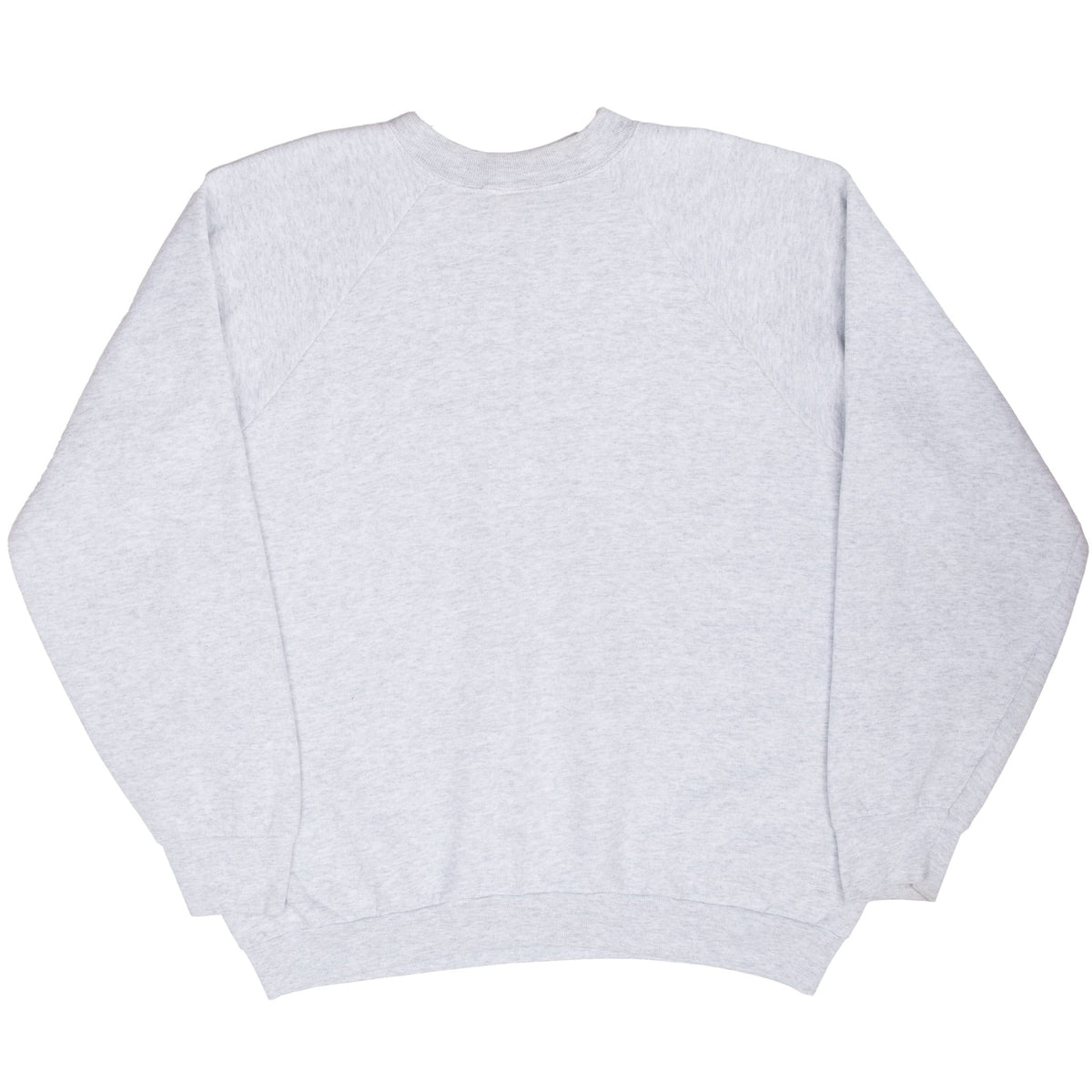 Plain back of light gray Betty Boop crewneck sweatshirt with raglan sleeves and ribbed trim