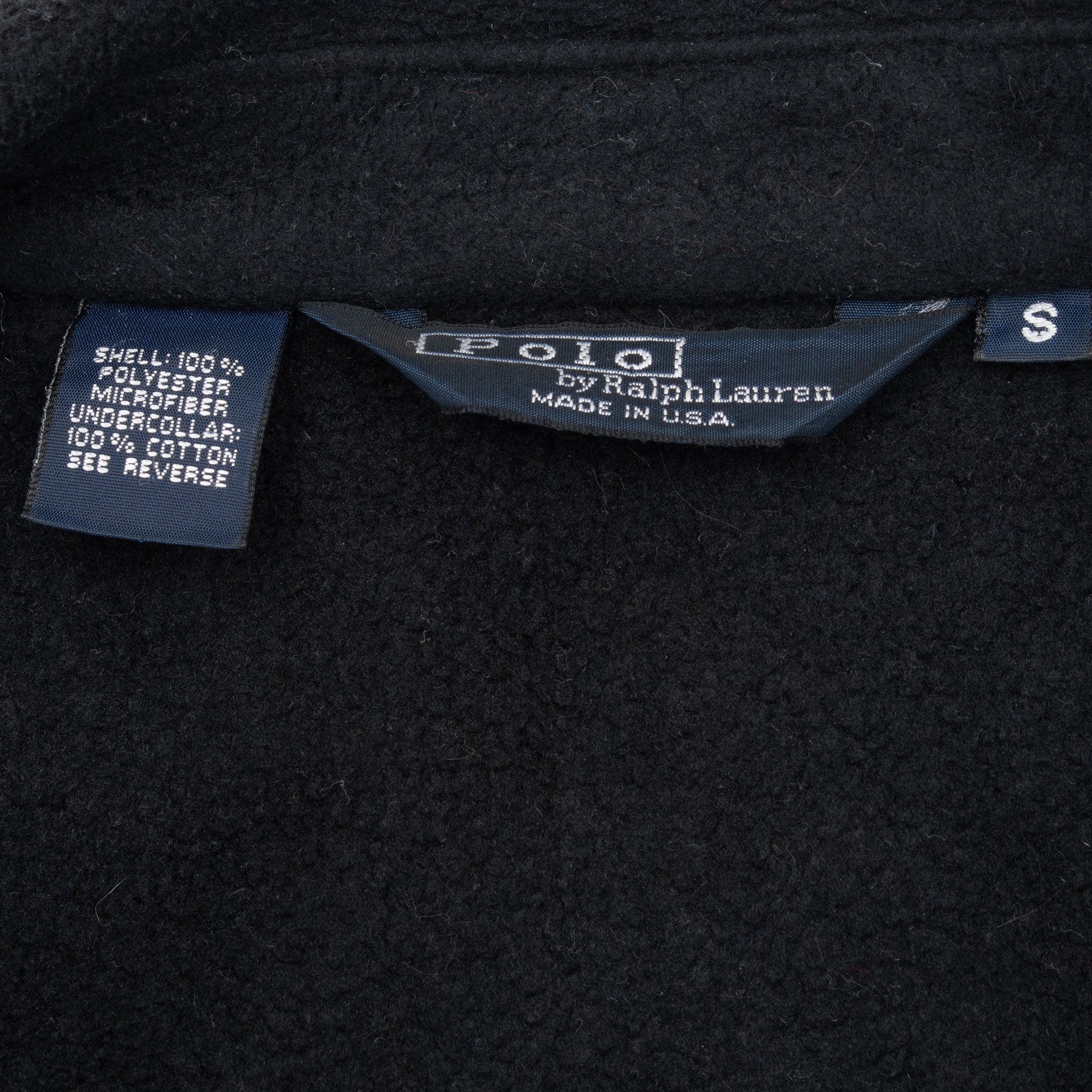 Vintage Polo Ralph Lauren Black Fleece Golf Jacket Size Small Made In Usa