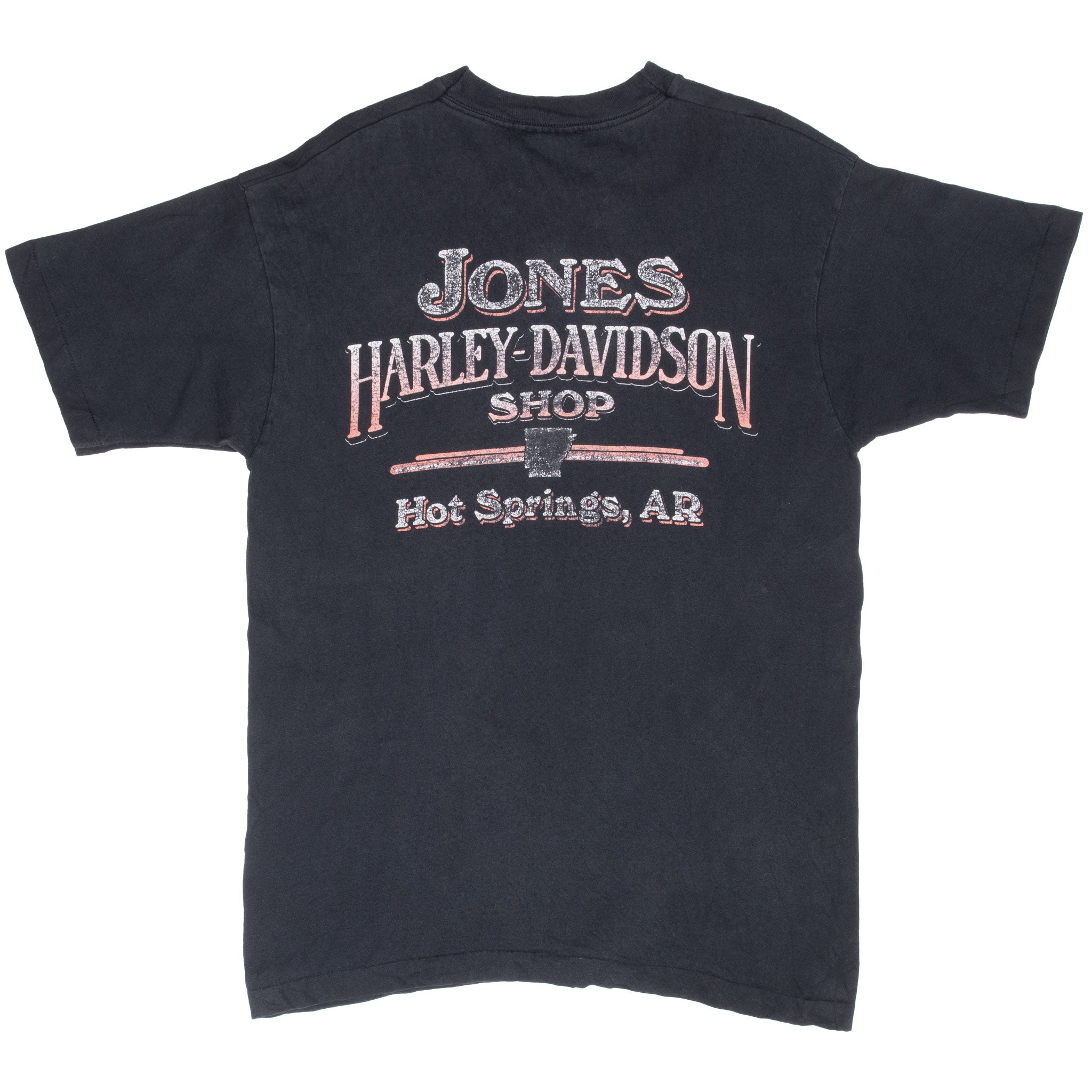 Vintage Harley Davidson Hot Spring Arkansas Tee Shirt 1998 Size Medium Made In Usa With Single Stitch Sleeves