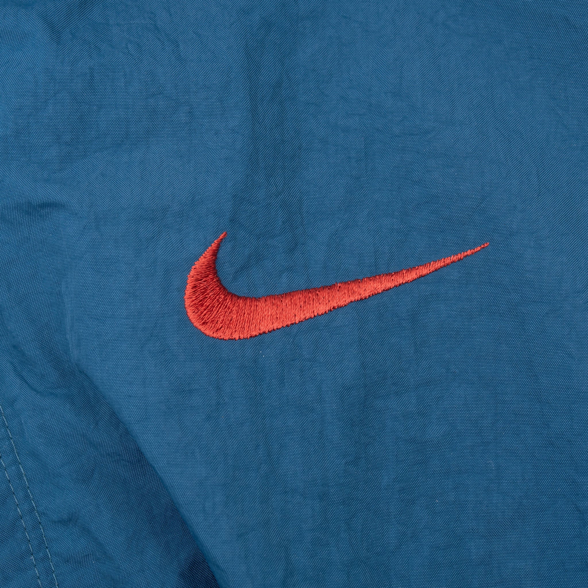 Vintage Nike Swoosh Blue Windbreaker Pullover Jacket 1990S Size Medium