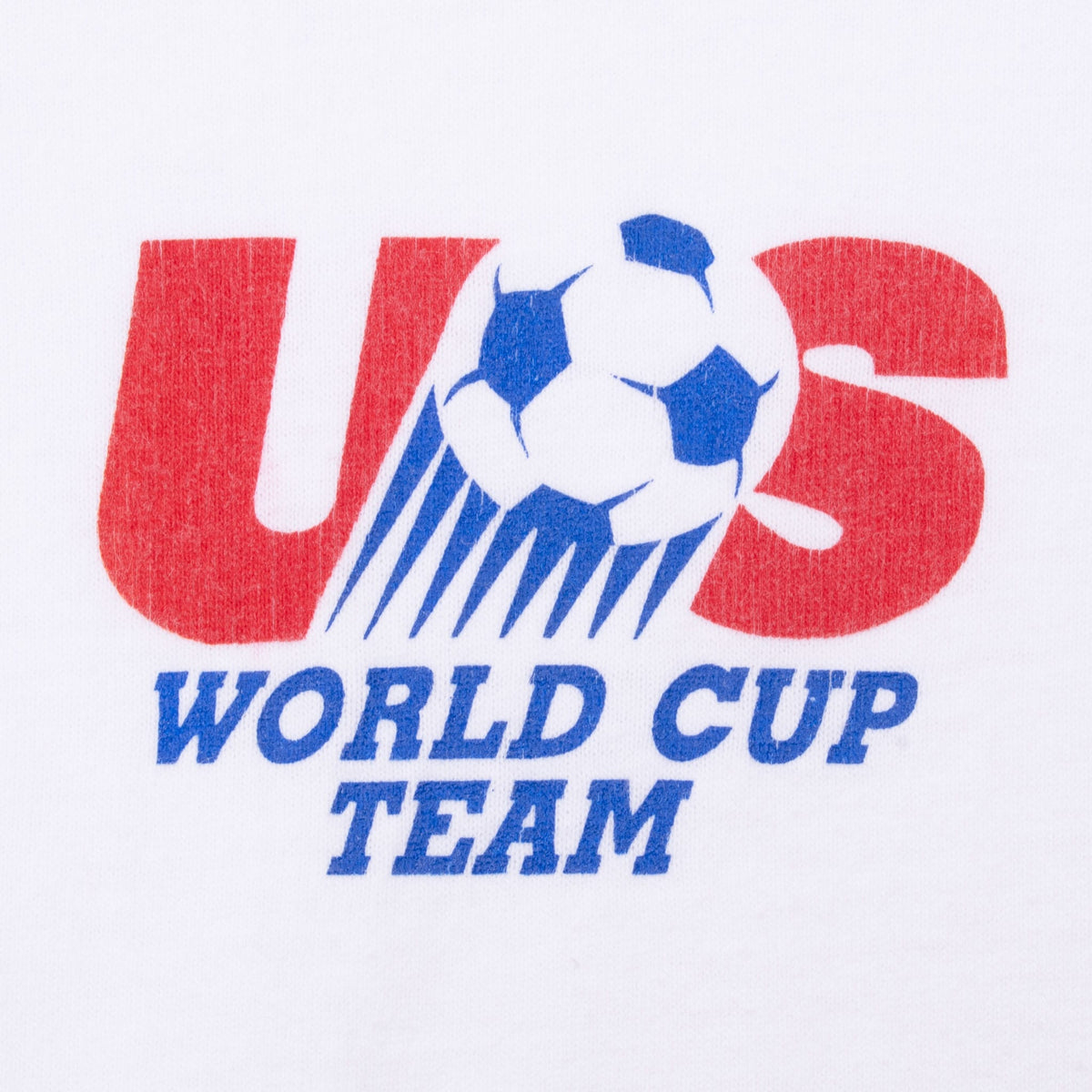 Close-up of red and blue US World Cup Team soccer graphic