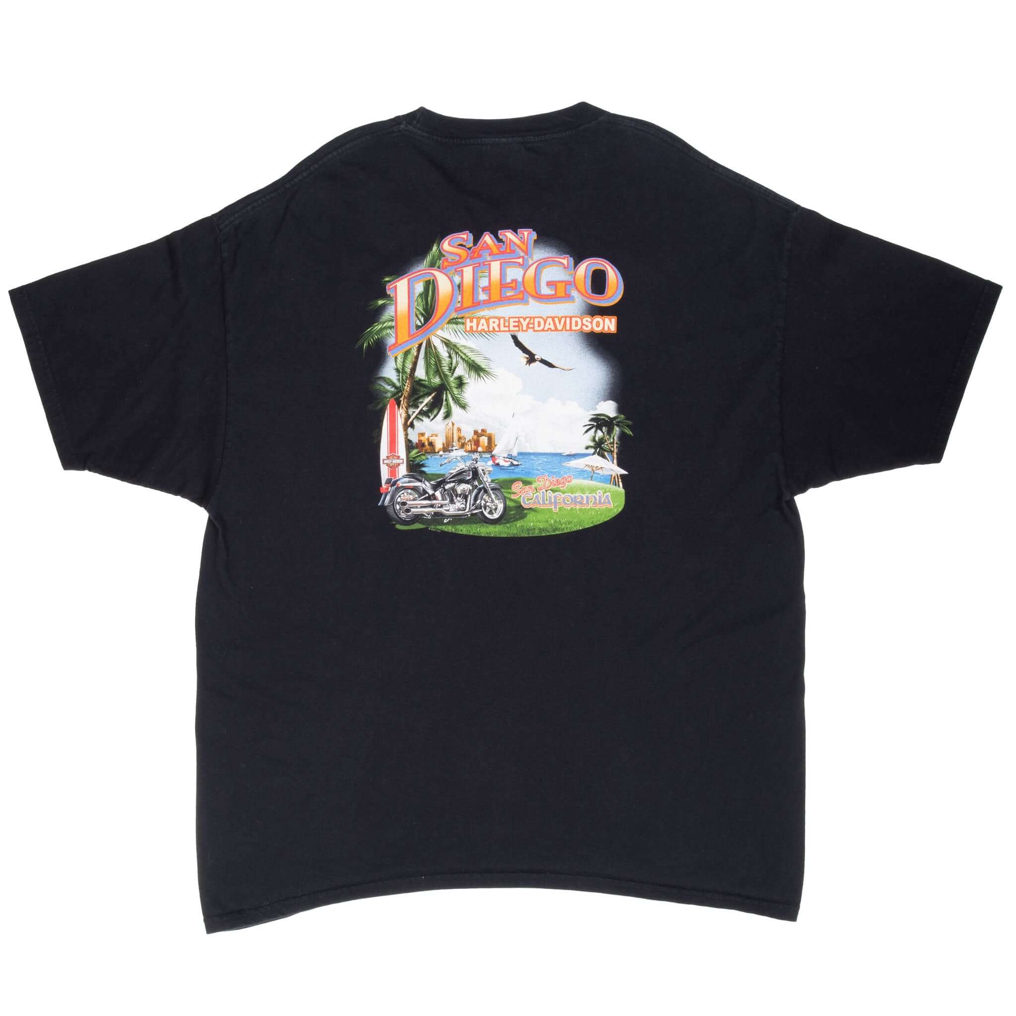 Vintage Harley Davidson San Diego California Black Tee Shirt 2008 Size XL