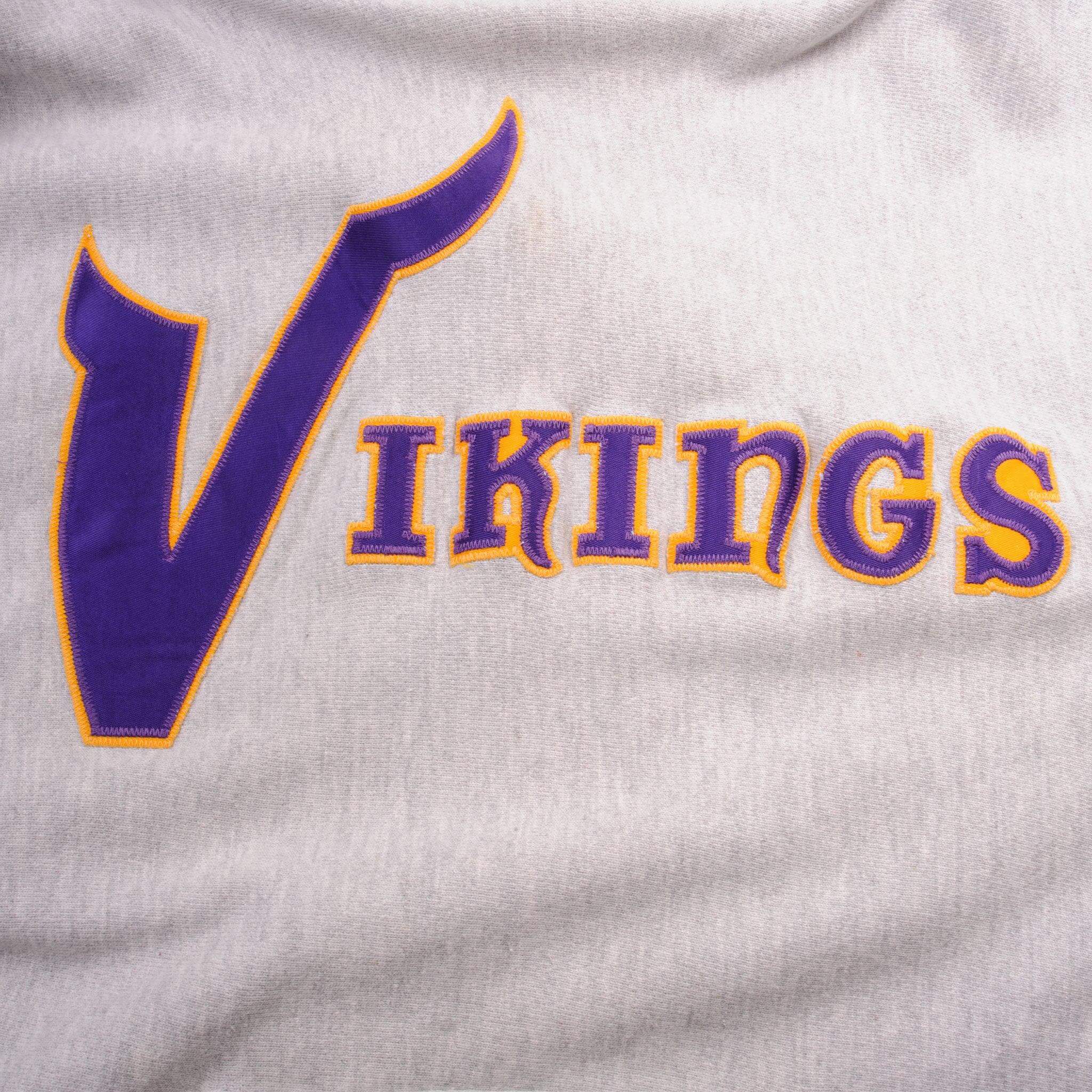 Vintage NFL Champion Reverse Weave Minnesota Vikings Hoodie 1990S Size XLarge Made In USA