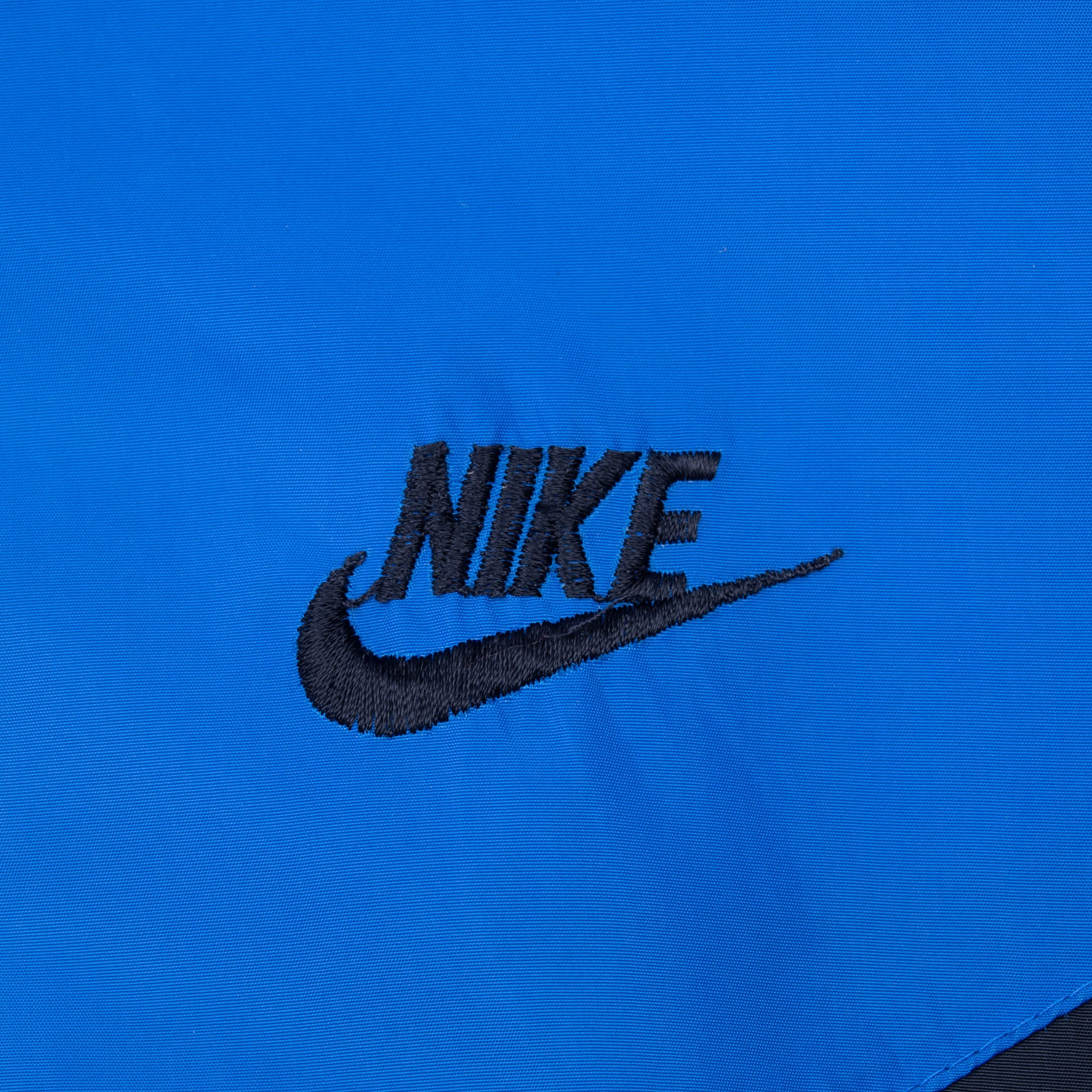 Vintage Nike Classic Swoosh Blue Hooded Windbreaker Jacket Late 1980S Size XL