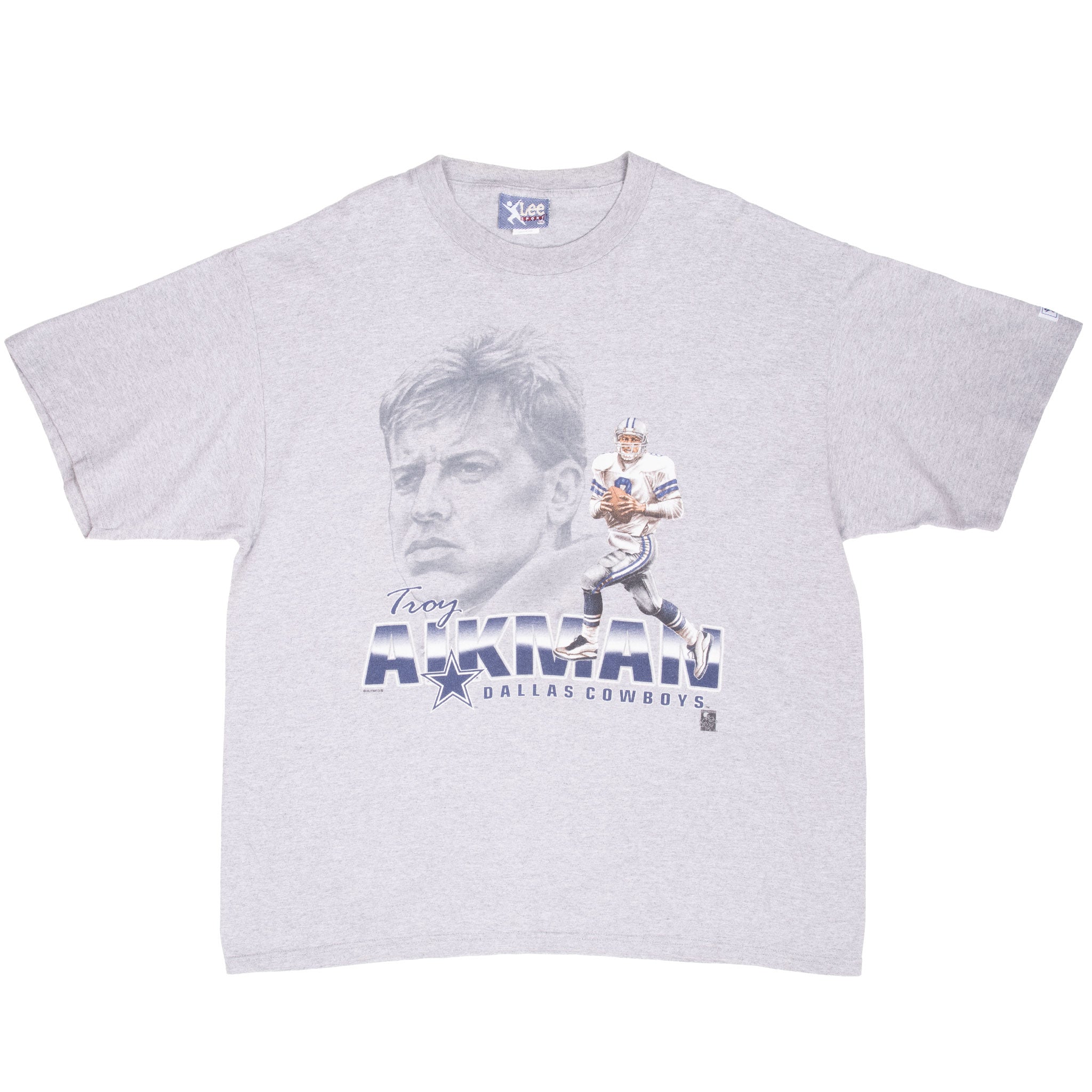 Vintage Nfl Dallas Cowboys Troy Aikman Tee Shirt 1990S Size 2XL Made In Usa