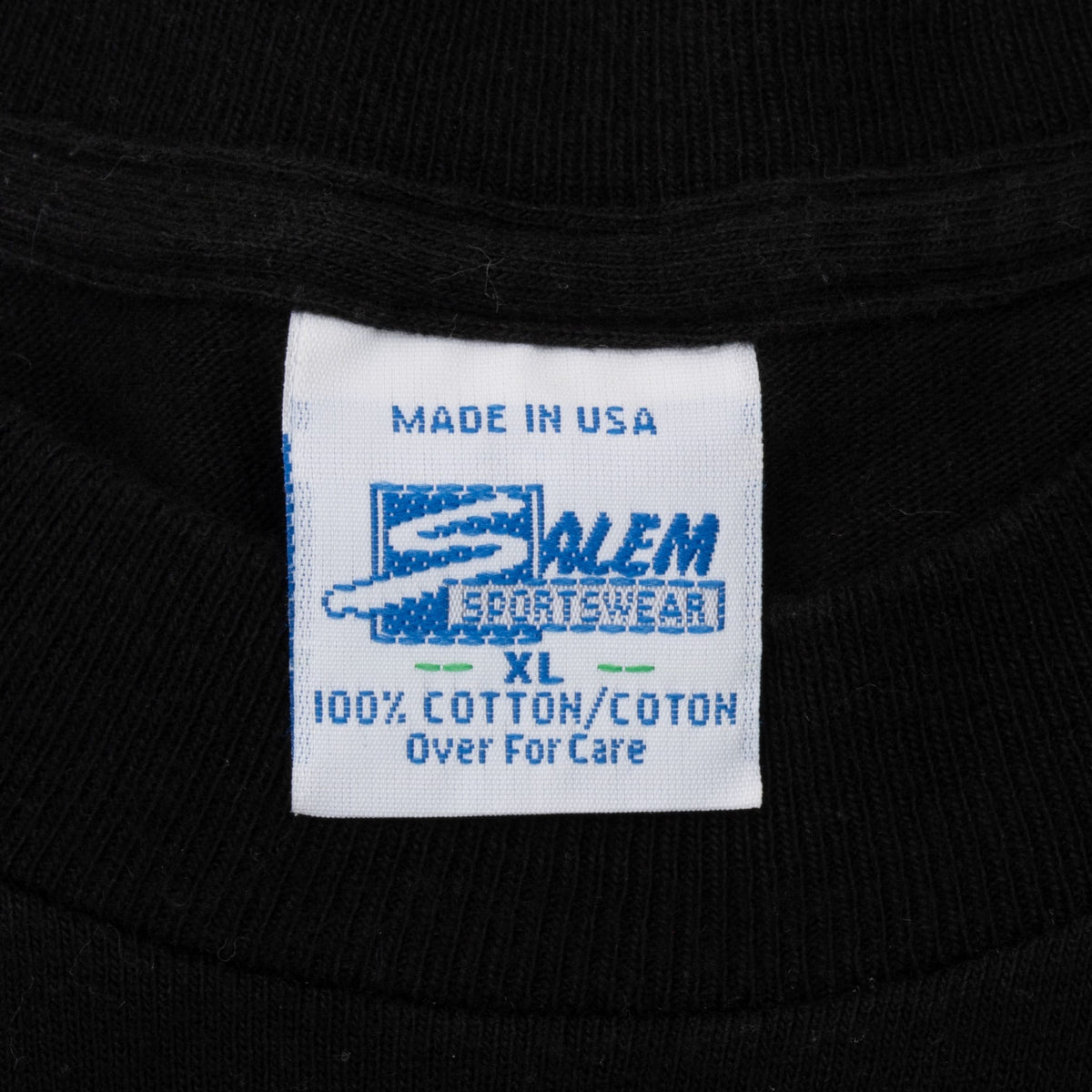 Salem Sportswear neck label marked XL, 100% cotton and Made in USA