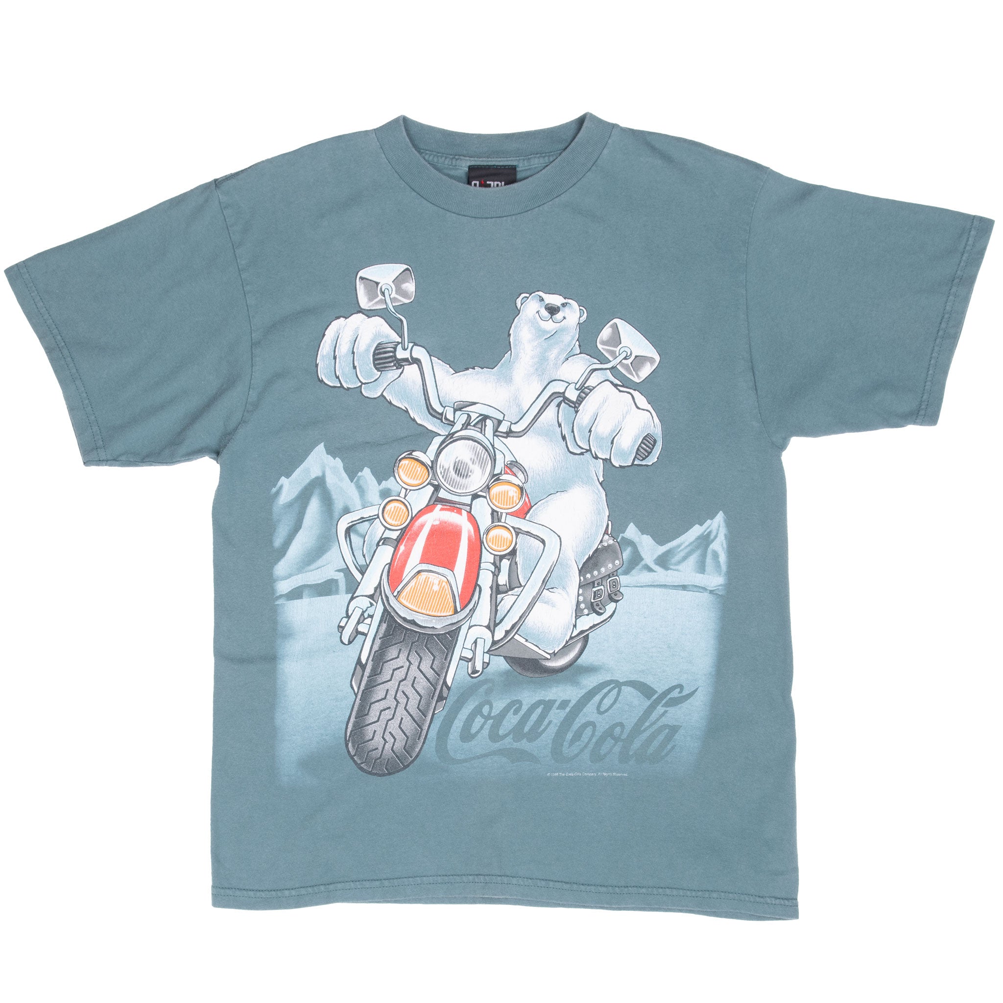 Vintage Coca Cola Biker Polar Bear Tee Shirt 1998 Size Medium