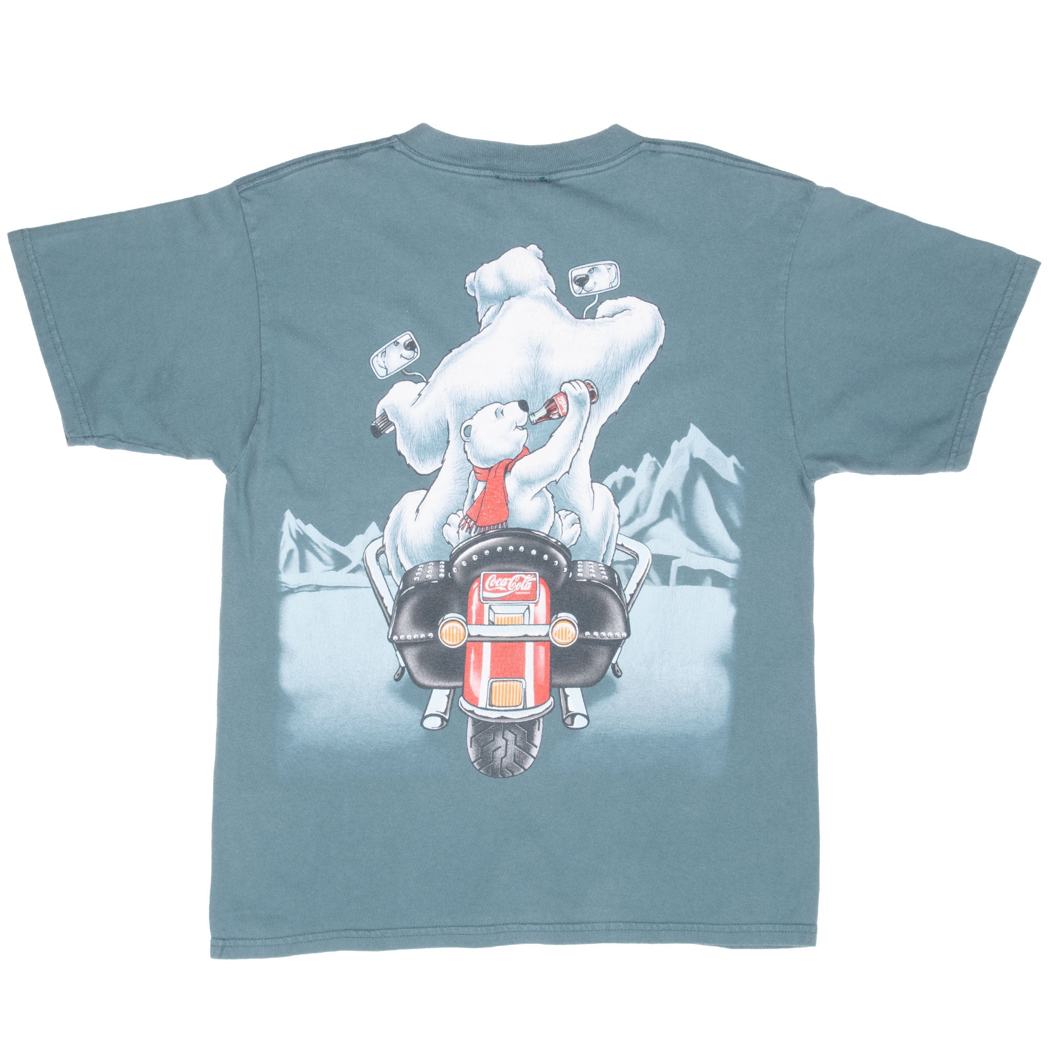 Vintage Coca Cola Biker Polar Bear Tee Shirt 1998 Size Medium