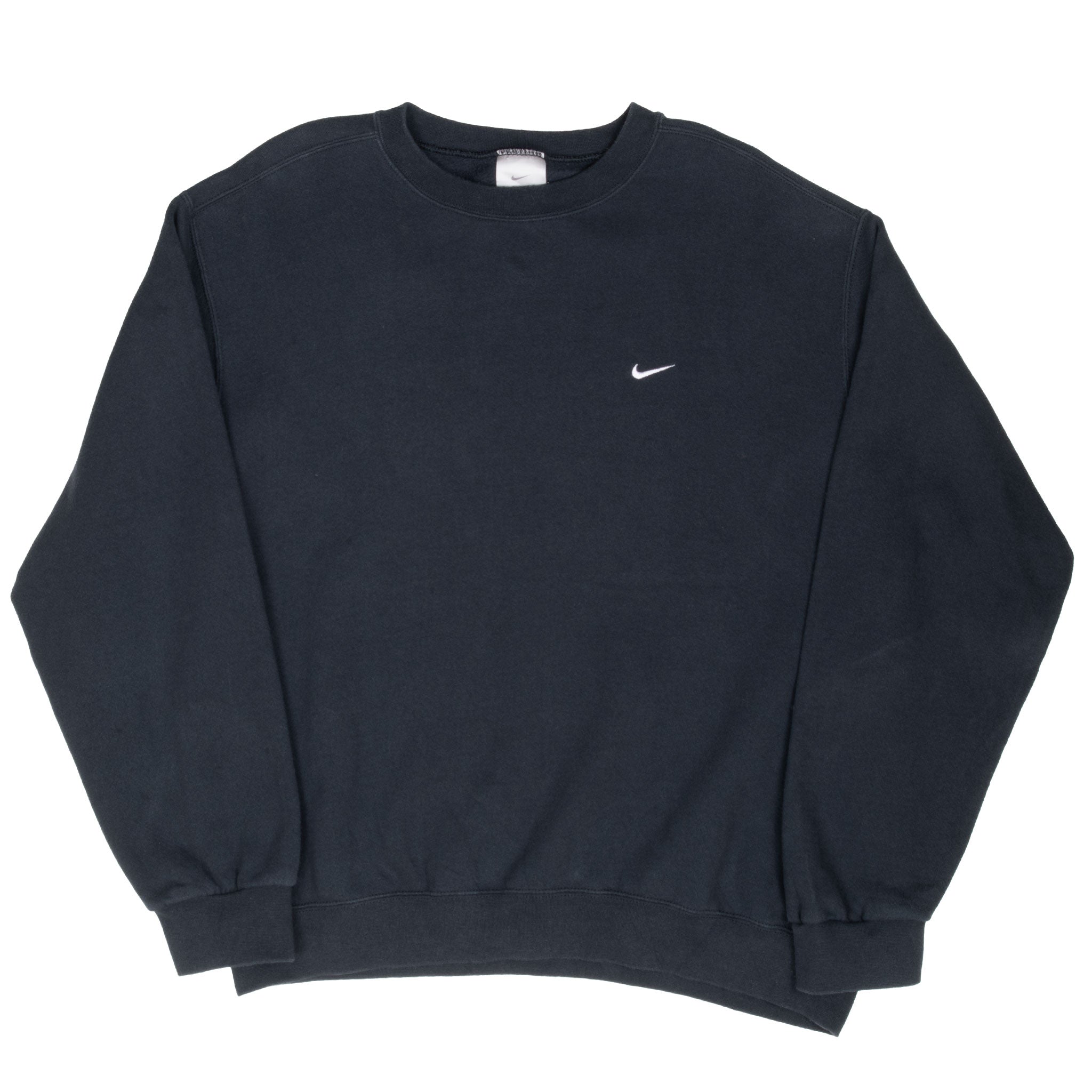 Vintage Black Nike Classic Small Swoosh Sweatshirt 2000s Size Large