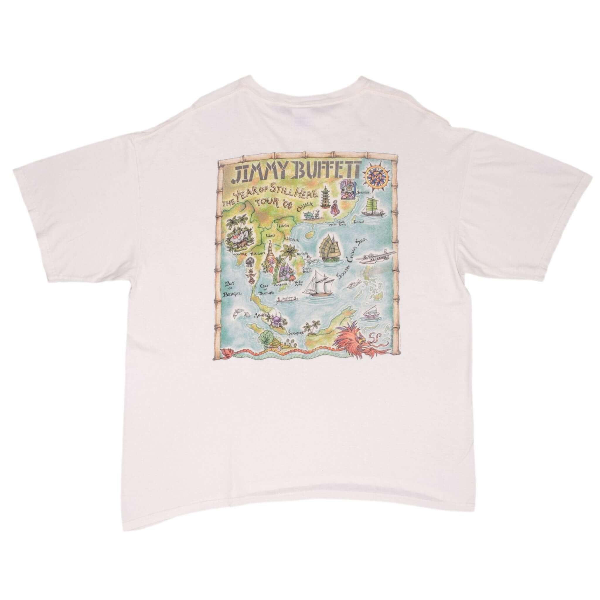 Vintage Jimmy Buffett The Year Still Here 2008 Tee Shirt Size XL