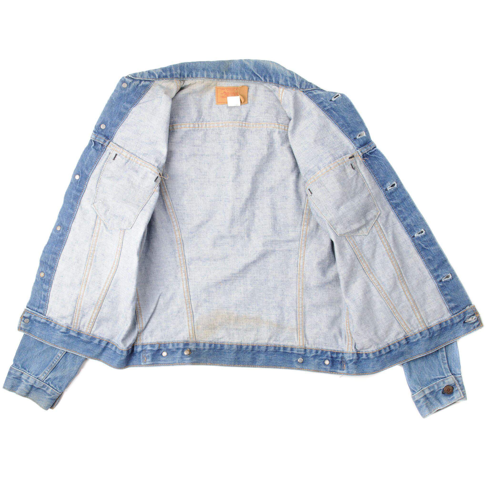 VINTAGE LEVIS TYPE 3 JACKET 2 POCKETS SINGLE STITCH SIZE 39 1980S MADE IN USA