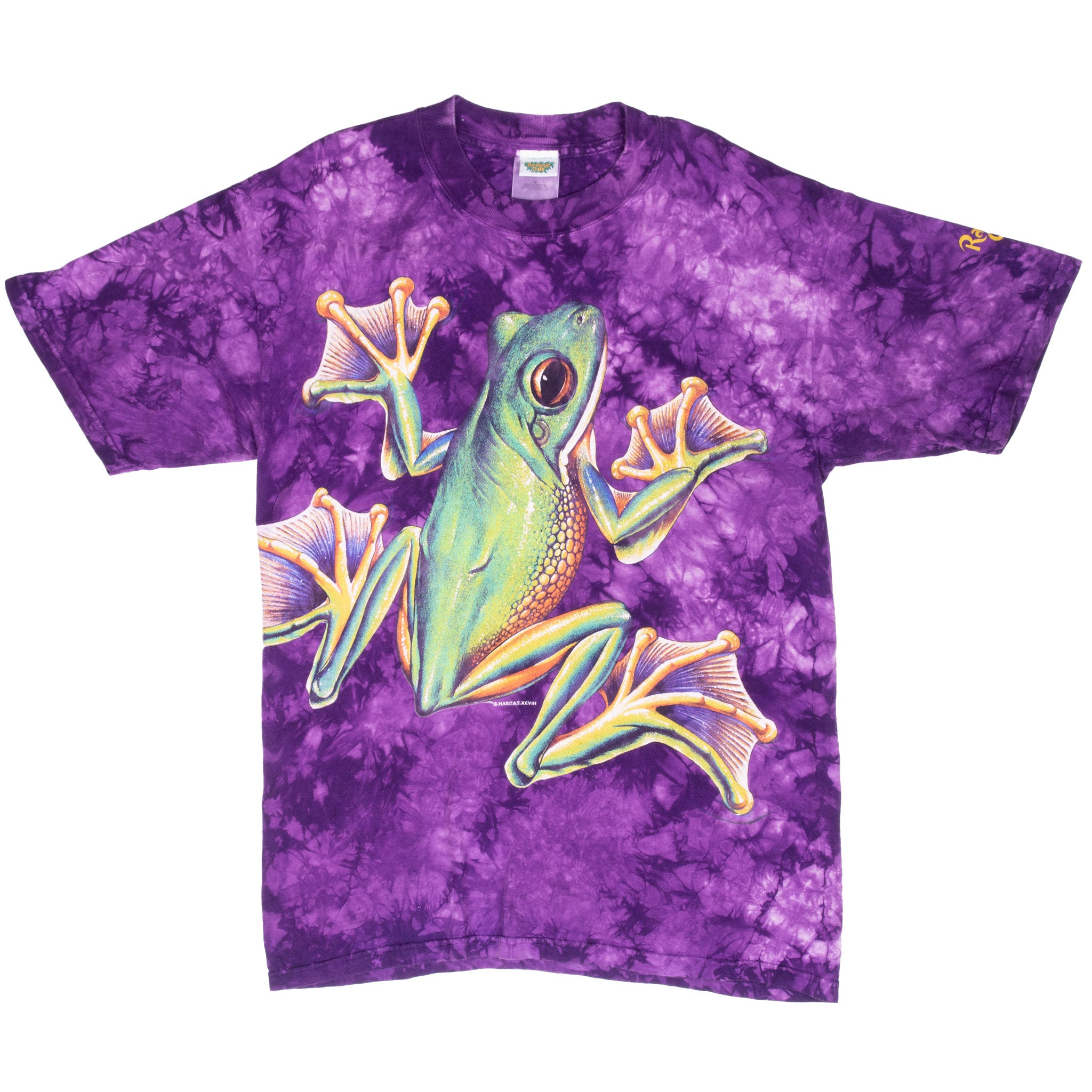Vintage Tie Dye Frog Rain Forest Rico Animal Print Tee Shirt 1998 Size Medium