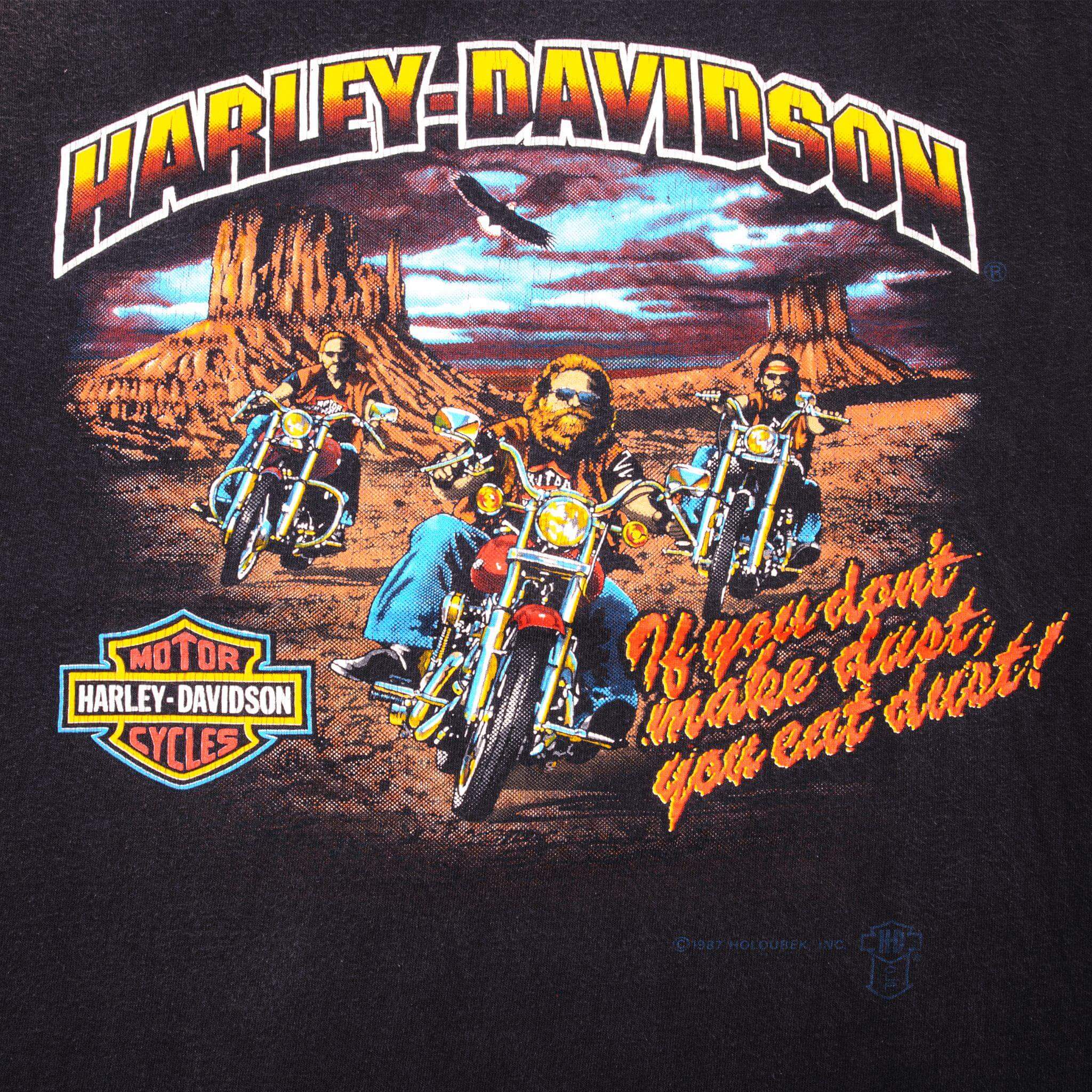 VINTAGE HARLEY DAVIDSON TEE SHIRT EL CAJON CA 1987 SIZE XL MADE IN USA