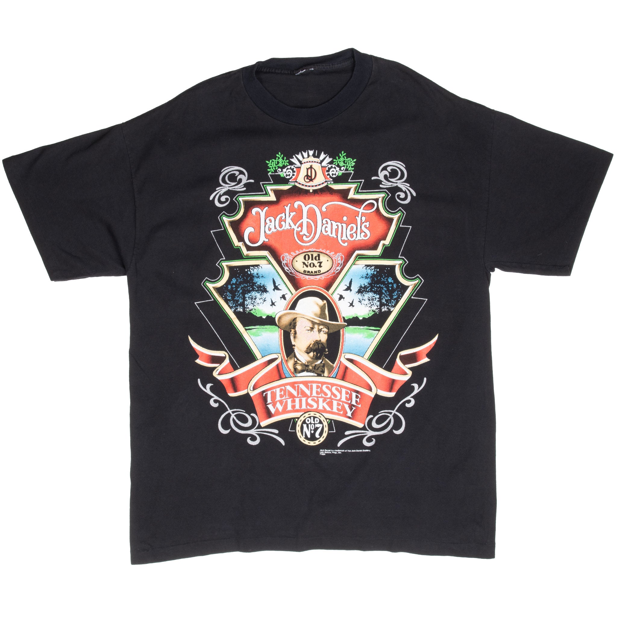 Vintage Jack Daniels Tennessee Whiskey Tee Shirt 1990S Size XL With Single Stitch Sleeves