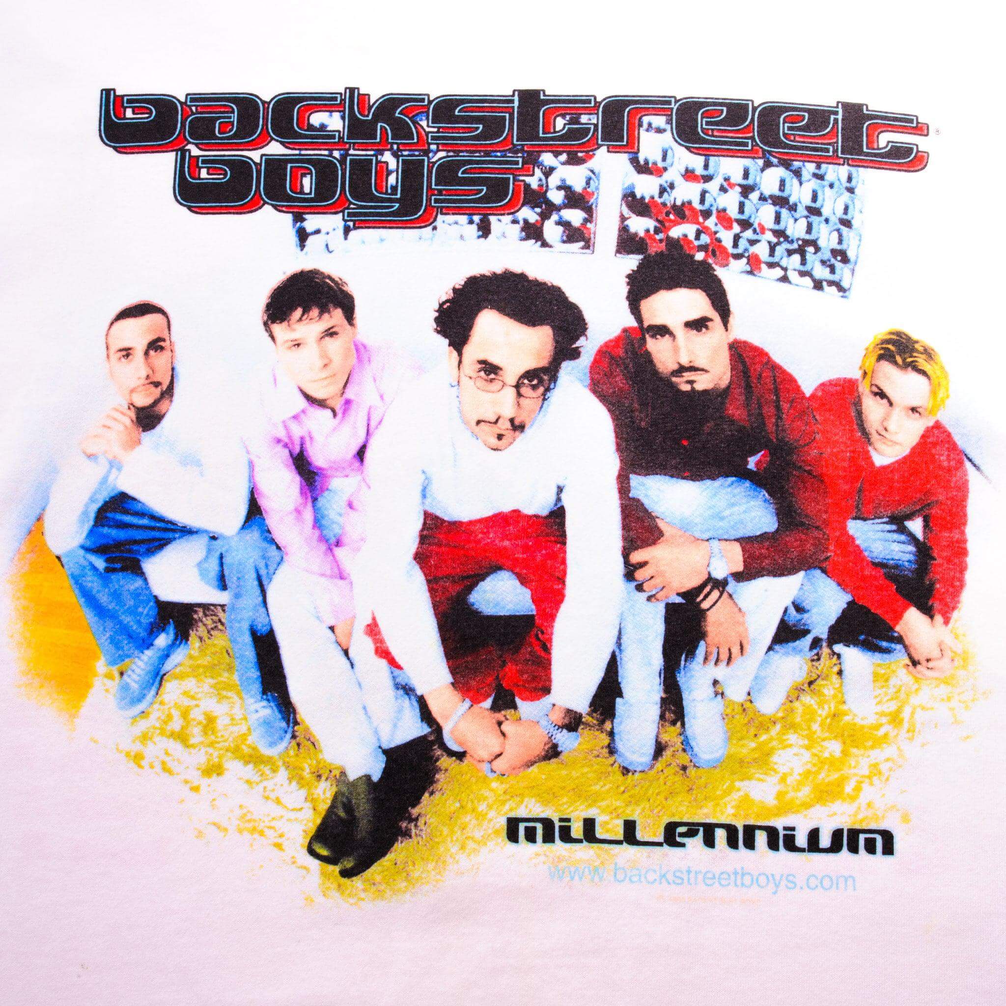 Vintage Back Street Boys With Nick Carter, Howie Dorough, AJ McLean, and cousins Brian Littrell and Kevin Richardson Millennium Tour Winterland Tee Shirt 1999 2000 Size XL