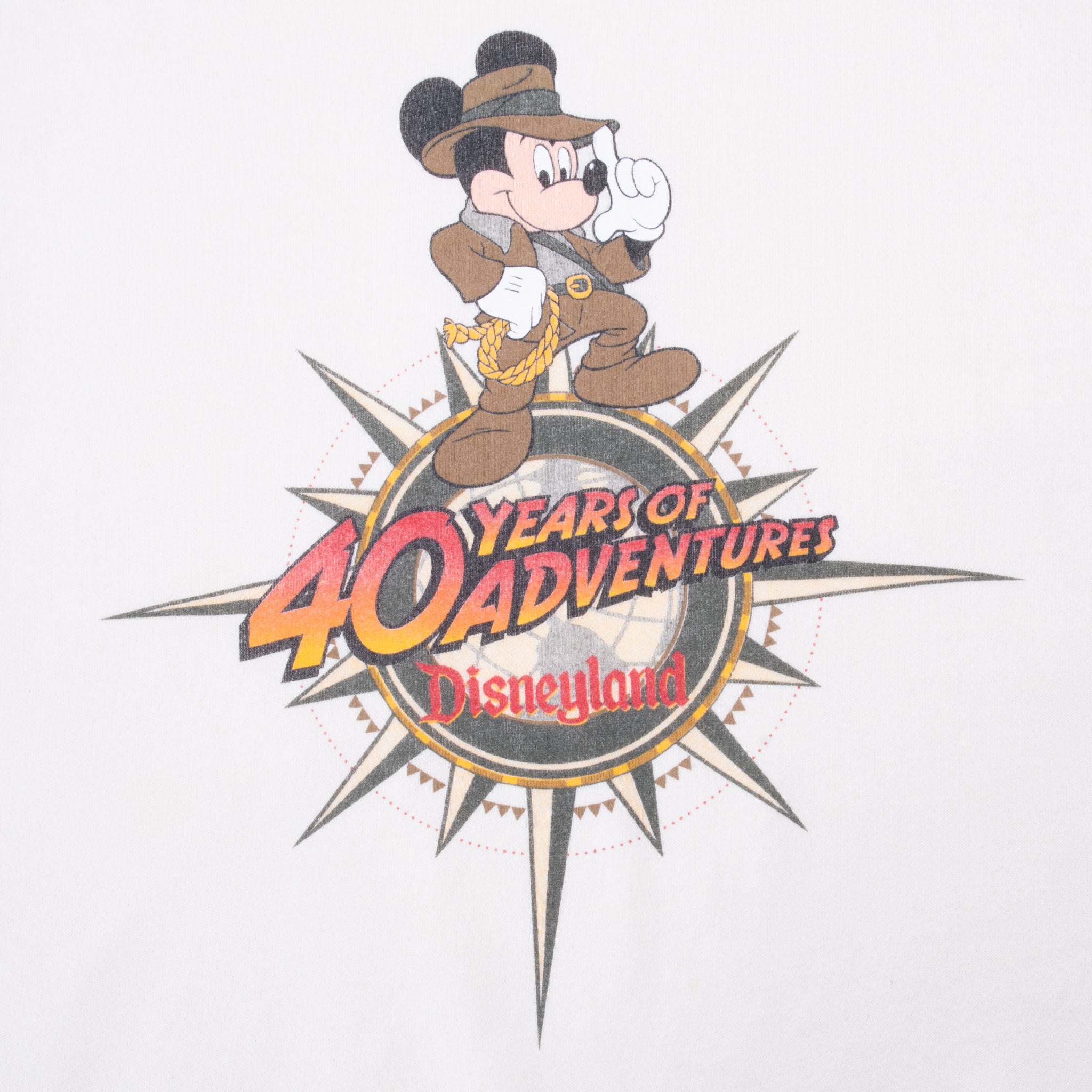 Vintage Disneyland 40 Years Of Adventures Mickey Mouse Indiana Jones Sweatshirt Size XL Made In Usa