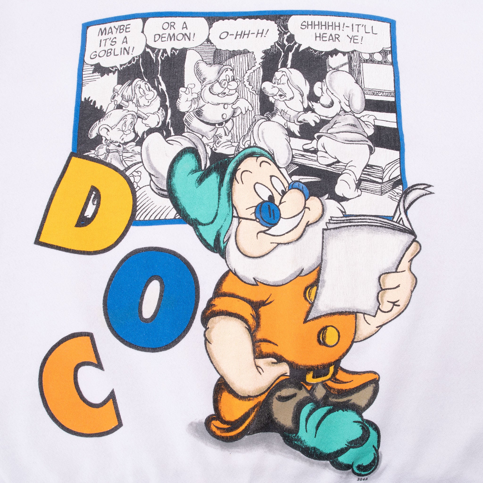Vintage Disney Snow White Doc Dwarf Sweatshirt 1990S Size XL