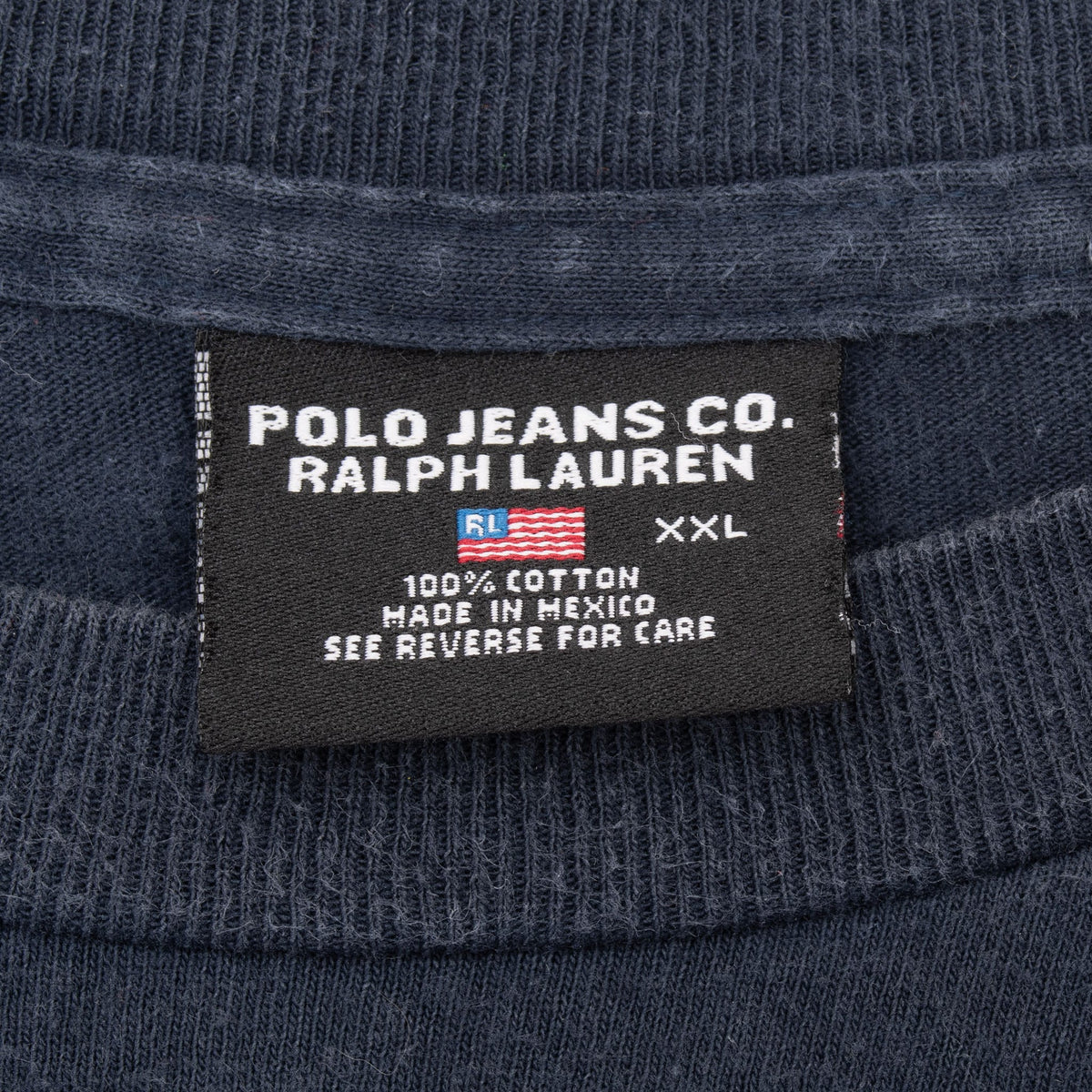 Polo Jeans Co. Ralph Lauren XXL neck tag with cotton and country-of-origin details