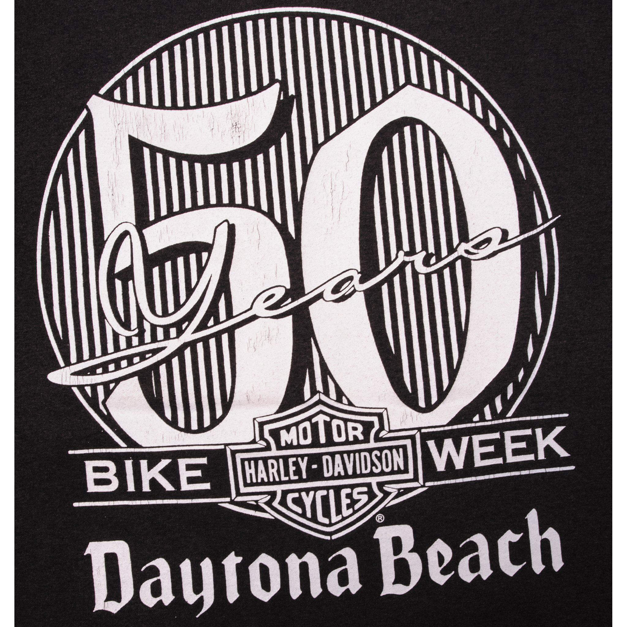 VINTAGE 3D EMBLEM HARLEY DAVIDSON DAYTONA BIKE WEEK TEE SHIRT 1991 LARGE MADE US