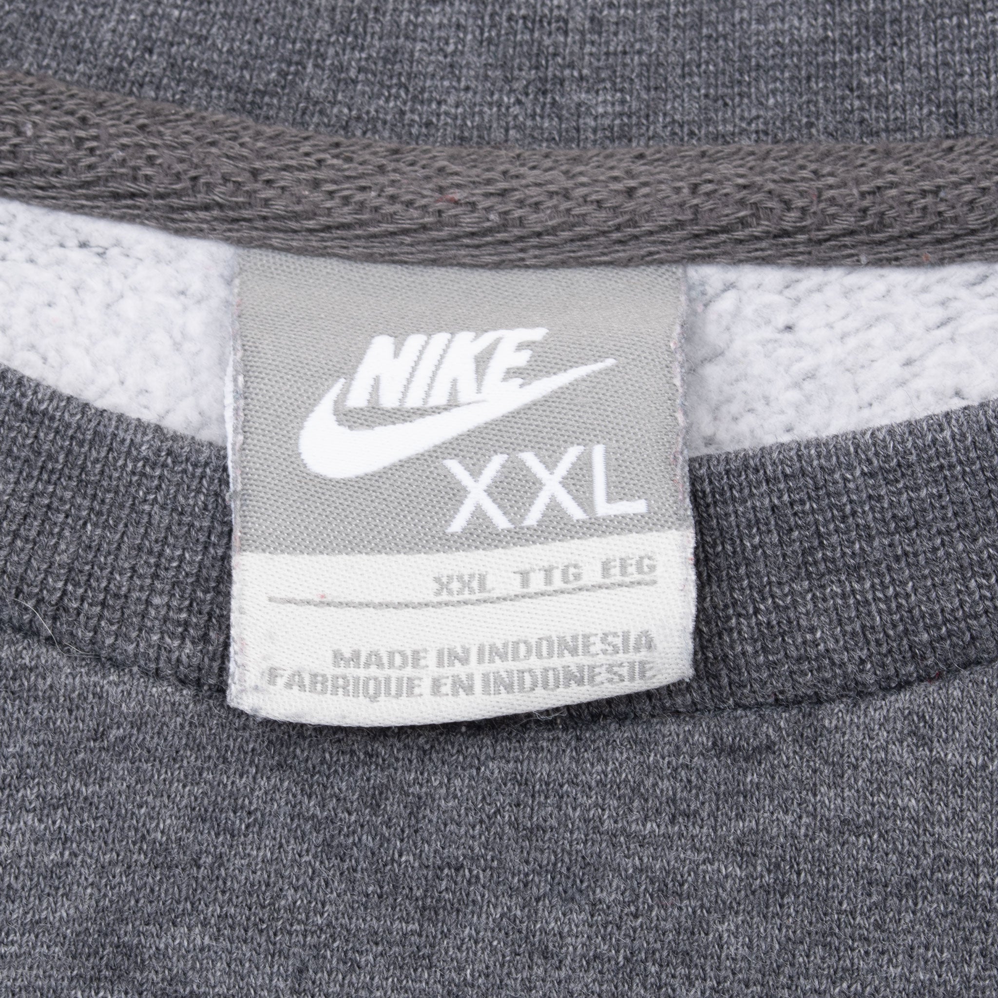 Vintage Nike Classic Swoosh Dark Grey Sweatshirt 2000S Size 2XL