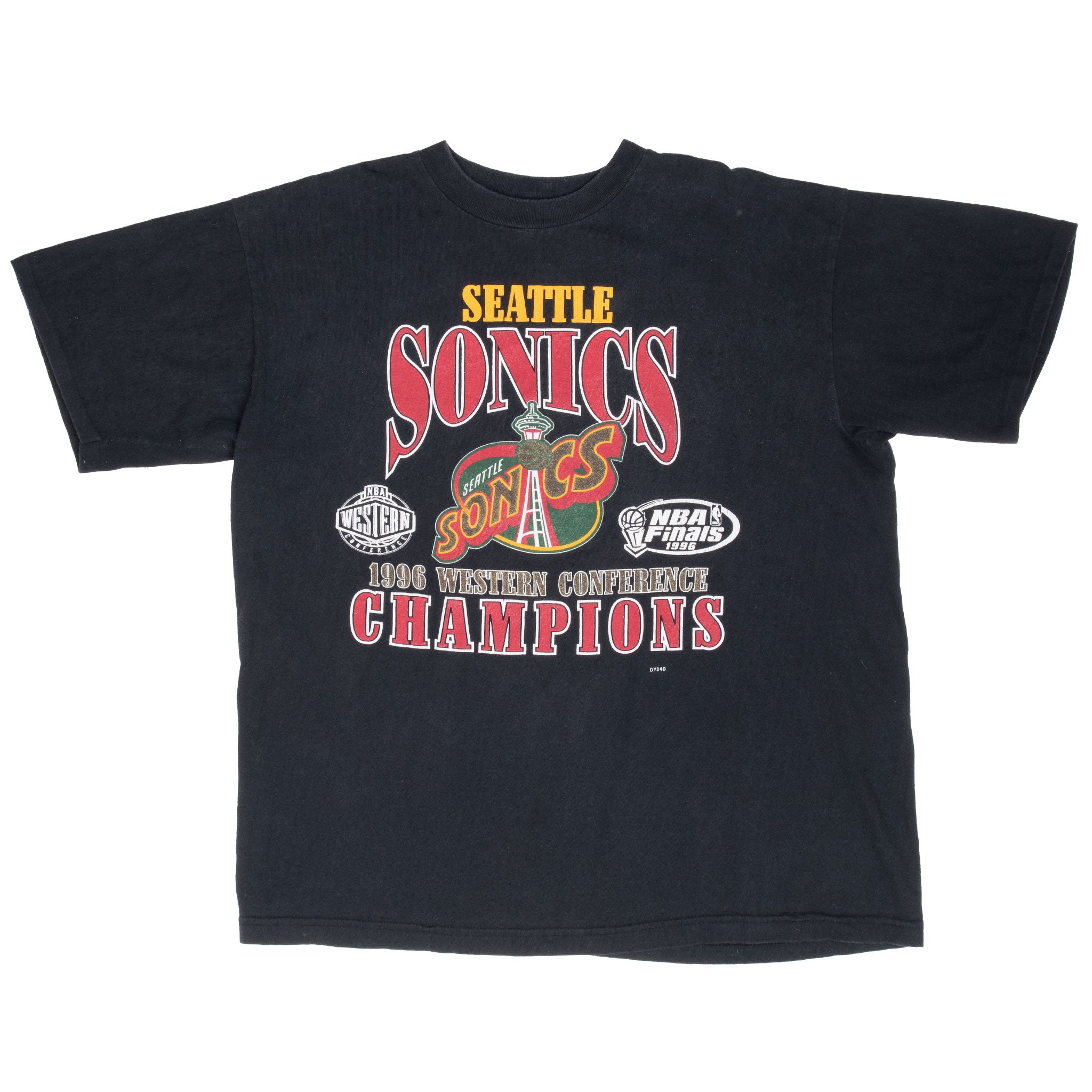 Vintage Nba Seattle Sonics Western Champions 1996 Tee Shirt Size XL With Single Stitch Sleeves