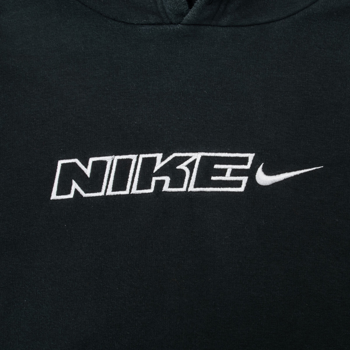 Vintage Nike Spellout Swoosh Black Hoodie Sweatshirt 2000S Size XL
