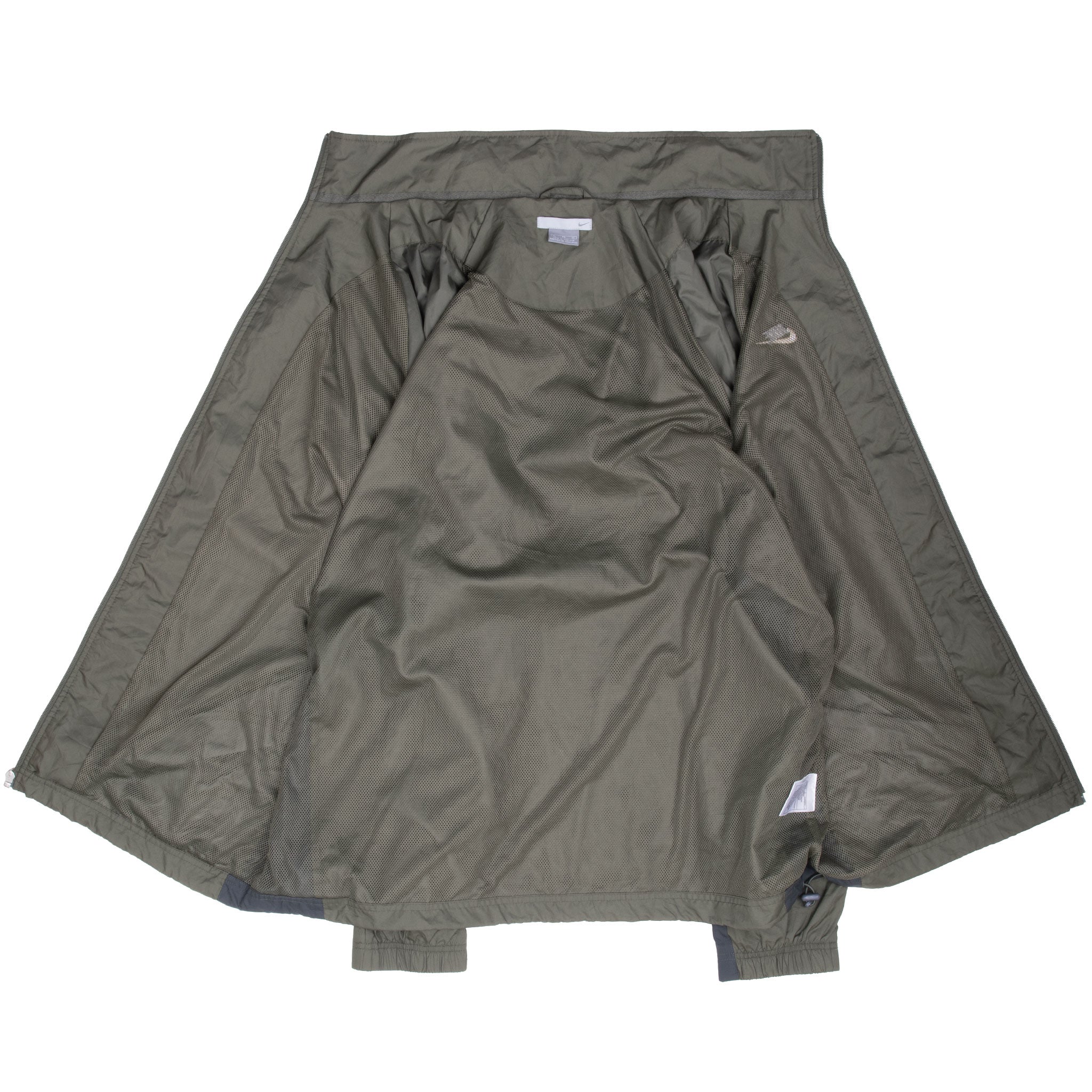 Vintage Nike Classic Swoosh Green Khaki Windbreaker Jacket 1990S Size XL
