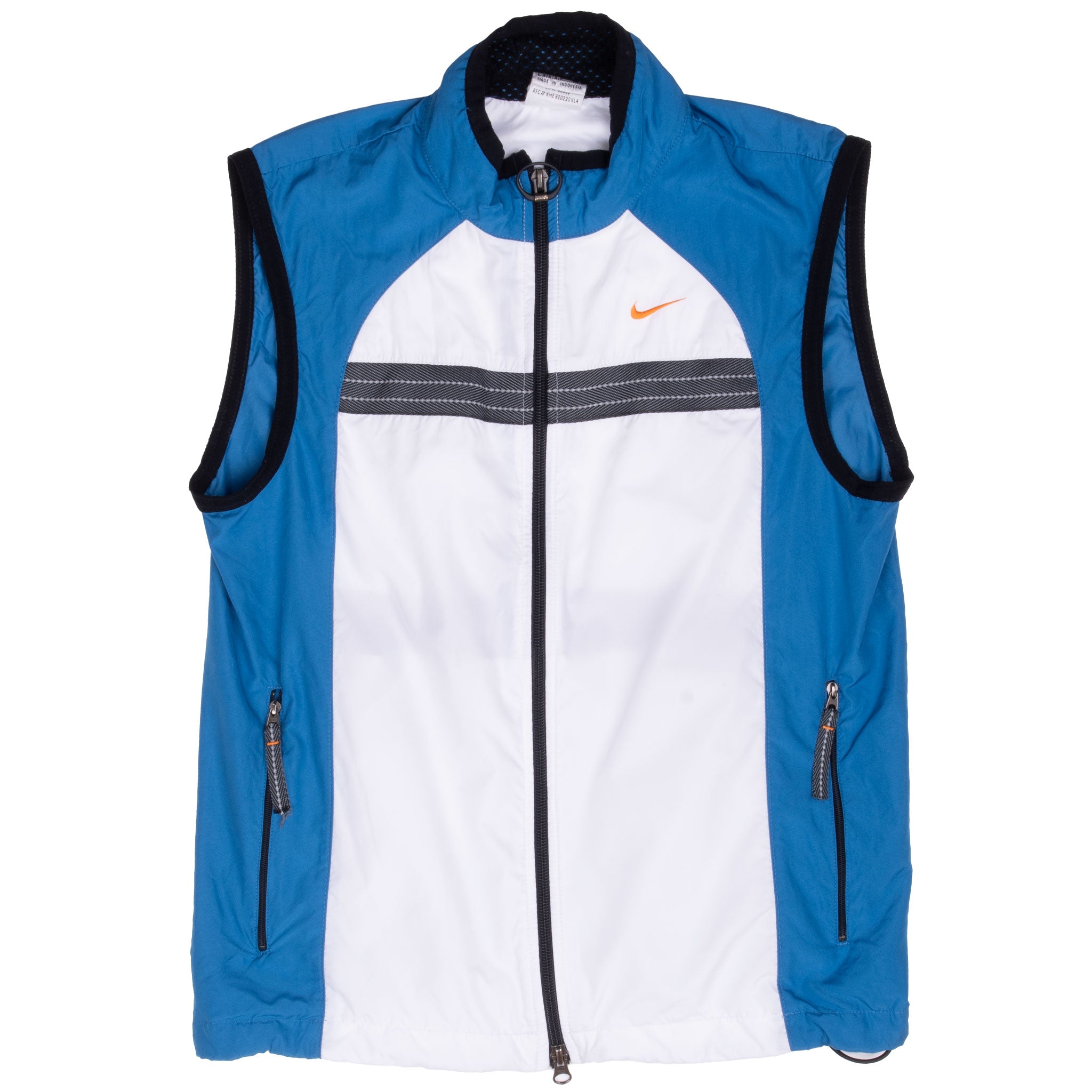 Vintage Nike Blue Swoosh Running Vest Jacket 1990S Size Small Women