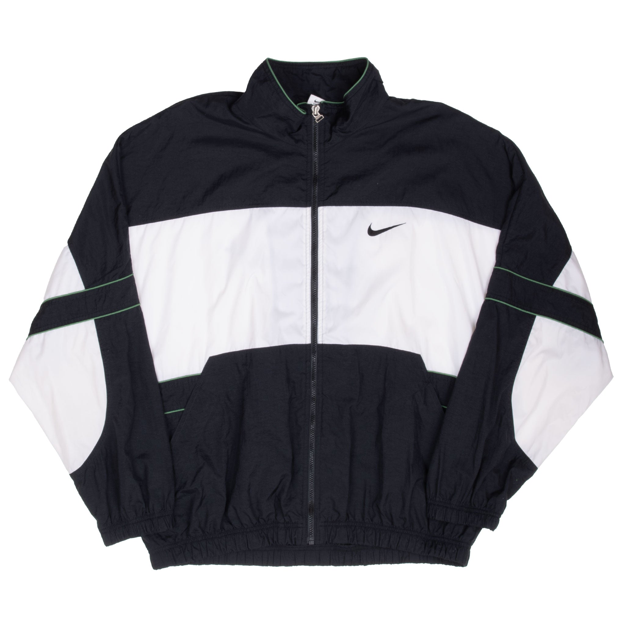 Vintage Nike Big Swoosh Black Windbreaker Jacket 1990S Size XL