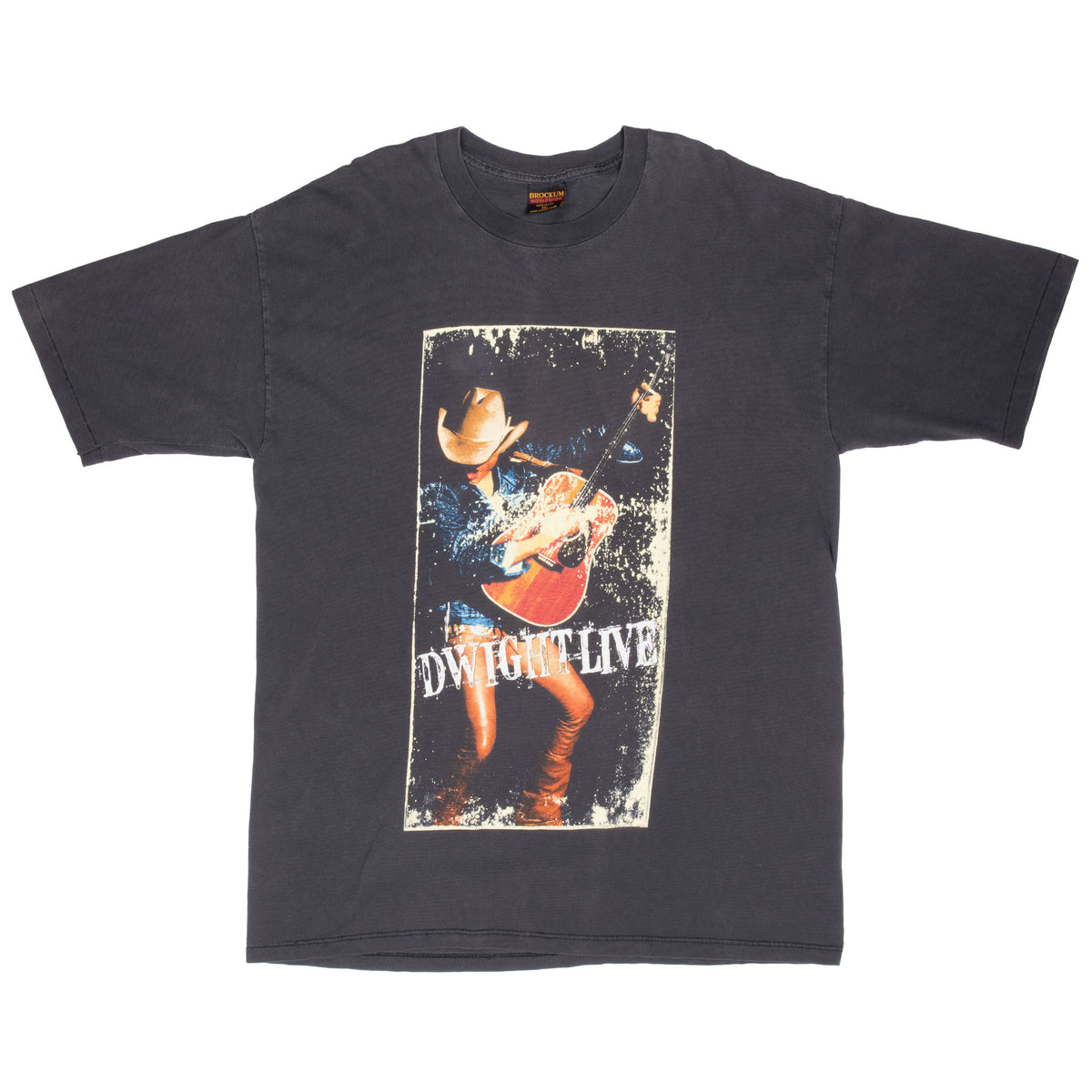Full front of charcoal Dwight Yoakam Live short-sleeve T-shirt