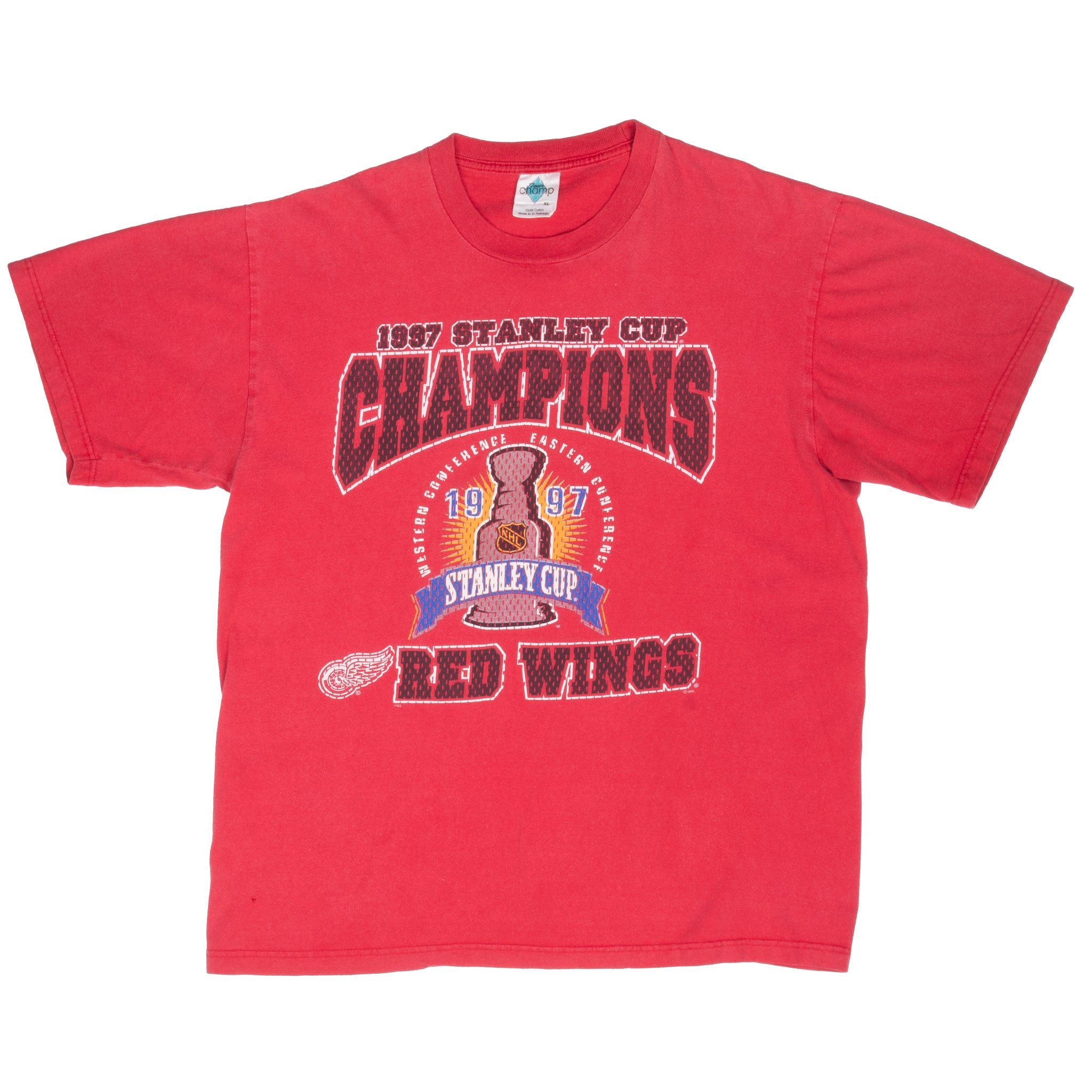 Vintage Nhl Detroit Red Wings Stanley Cup Champions 1997 Tee Shirt Size XL