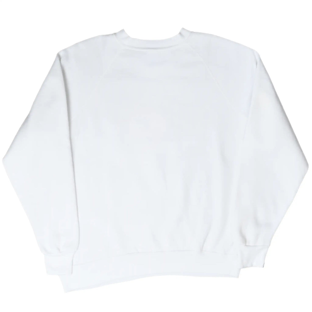 Plain back of white University of San Francisco crewneck sweatshirt