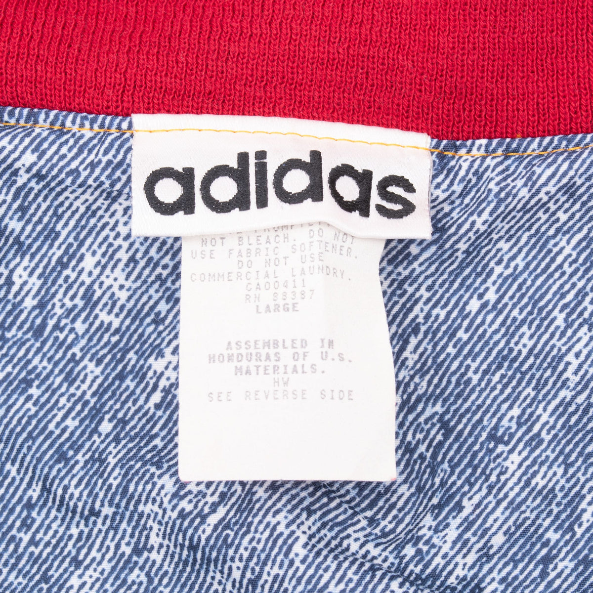 Adidas neck and care labels marked size Large inside Team USA windbreaker
