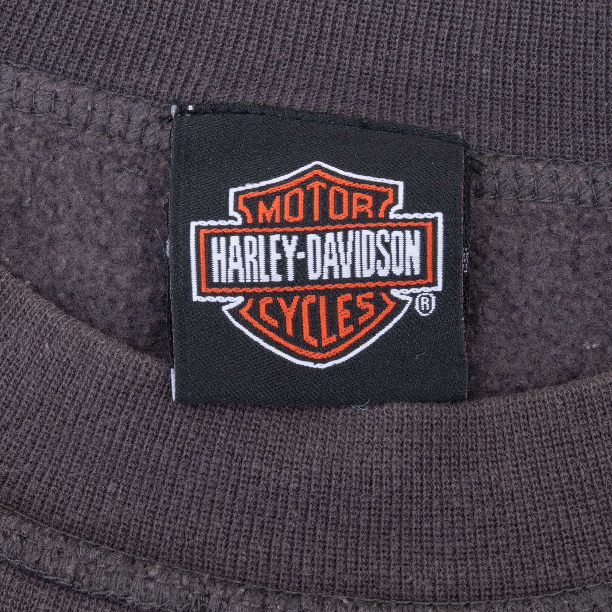 Vintage Harley Davidson Motorcycle 1990S Dark Grey Sweatshirt Size 2XL