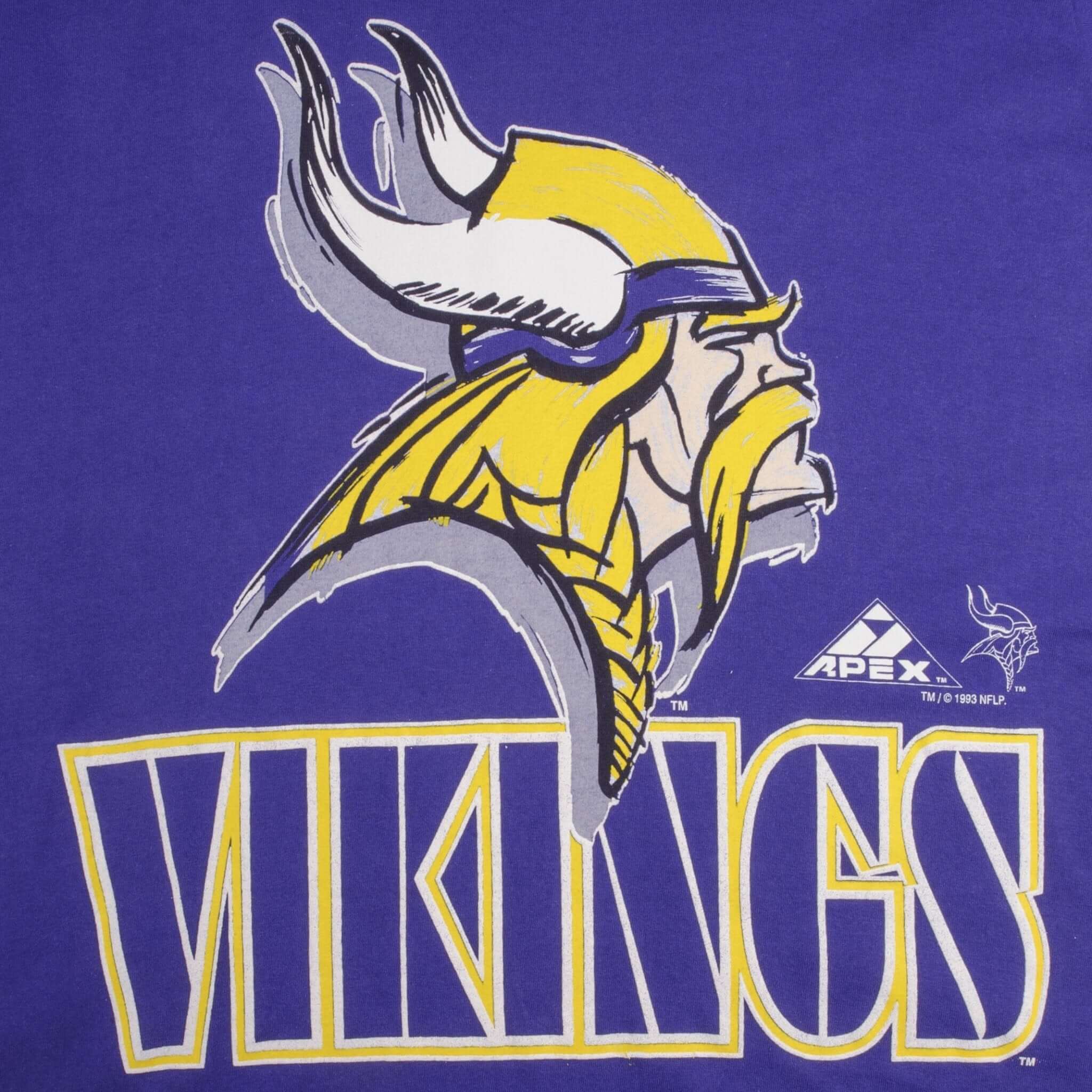 Vintage NFL Minnesota Vikings 1993 Tee Shirt Size Medium Made In Usa With Single Stitch Sleeves